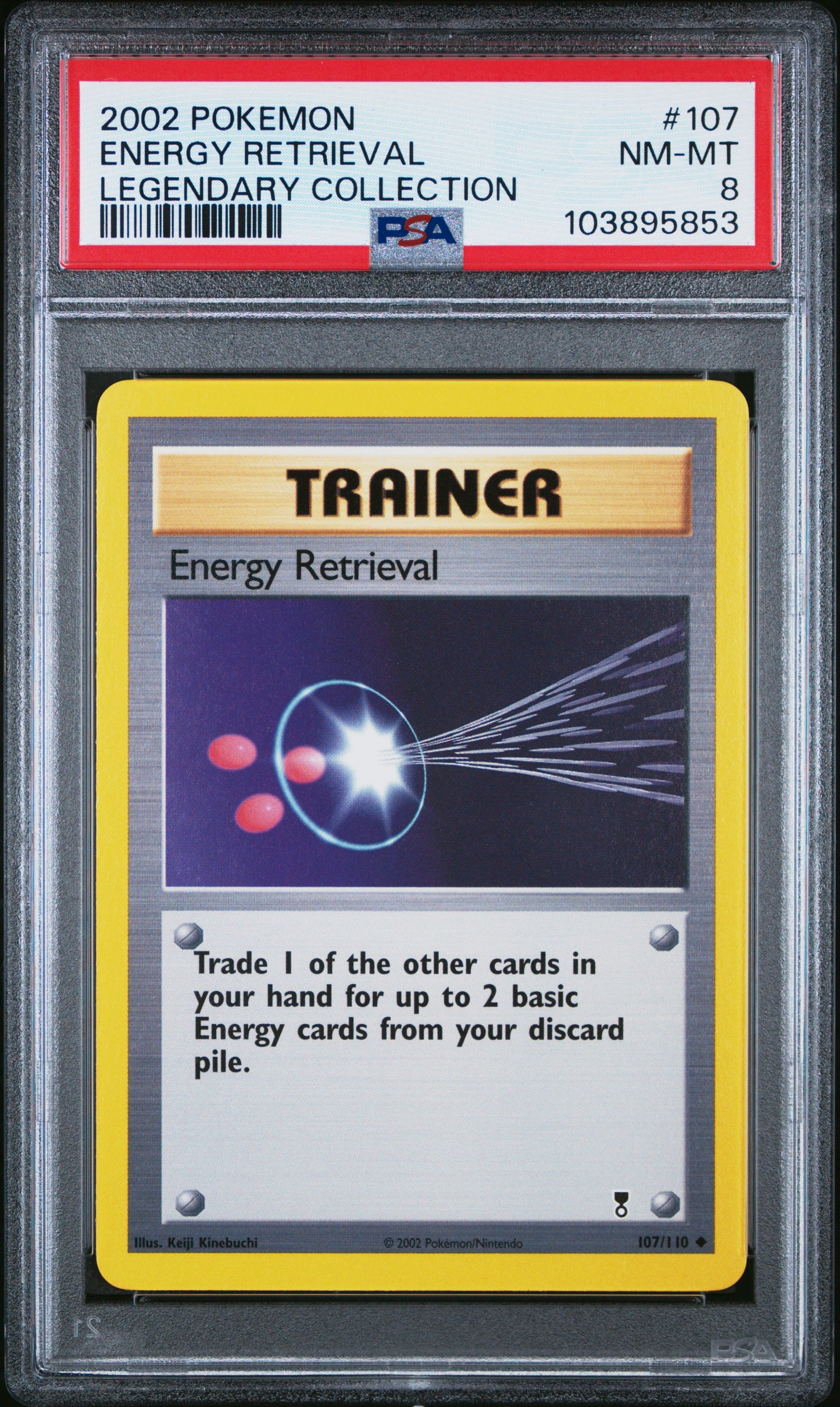 ENERGY RETRIEVAL 107/110 Common POKEMON LEGENDARY COLLECTION LEGENDARY COLLECTION PSA8 NM-MT 8 PSA population 7 <a href=https://www.psacard.com/cert/103895853/psa>https://www.psacard.com/cert/103895853/psa</a>