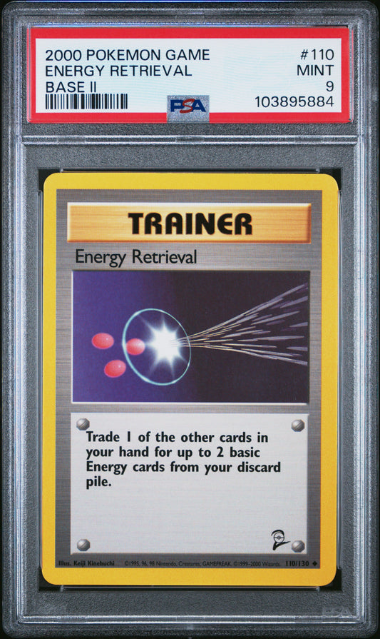 ENERGY RETRIEVAL 110/130 Common POKEMON GAME BASE II BASE II PSA9 MINT 9 PSA population 42 <a href=https://www.psacard.com/cert/103895884/psa>https://www.psacard.com/cert/103895884/psa</a>