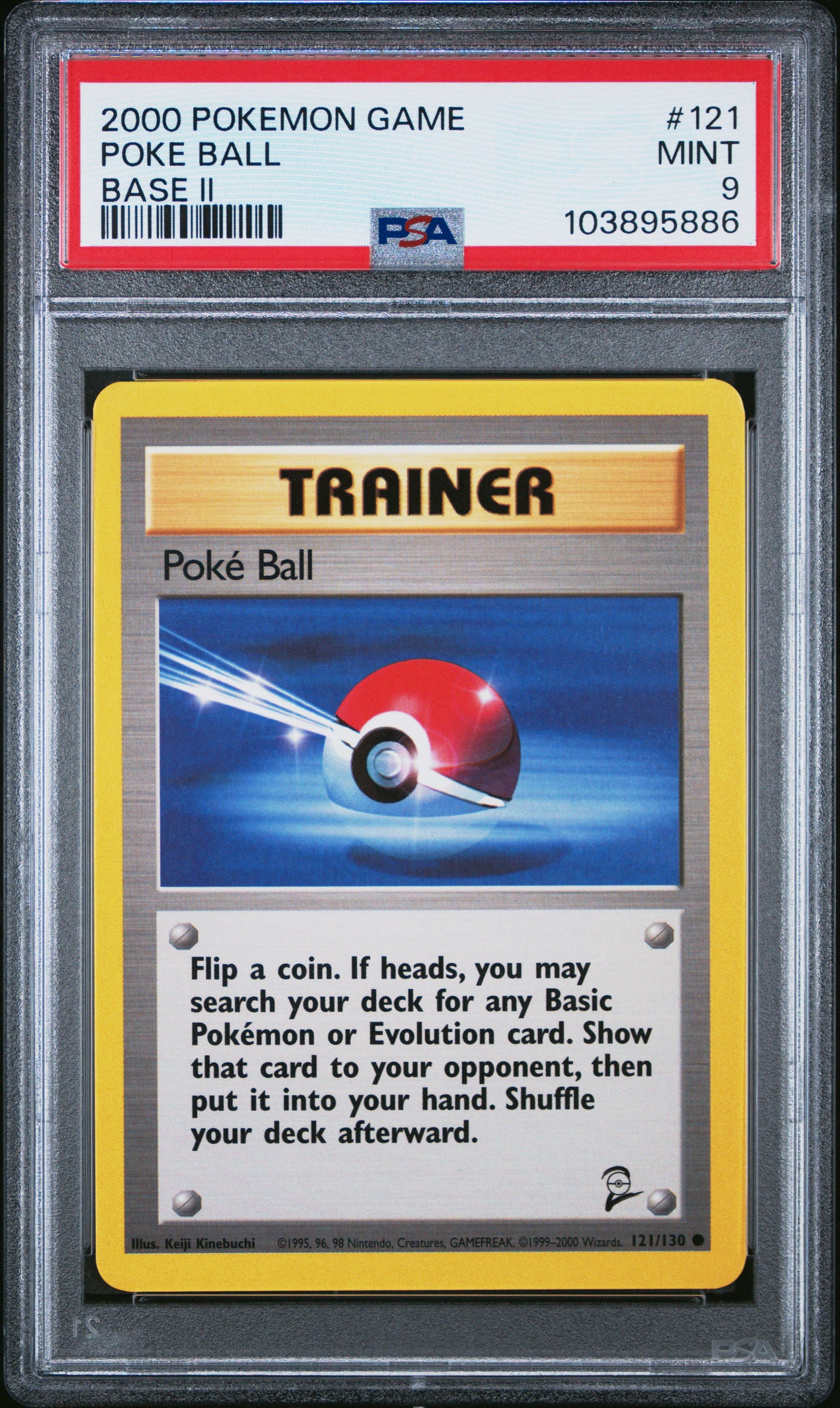 POKE BALL 121/130 Common POKEMON GAME BASE II BASE II PSA9 MINT 9 PSA population 64 <a href=https://www.psacard.com/cert/103895886/psa>https://www.psacard.com/cert/103895886/psa</a>