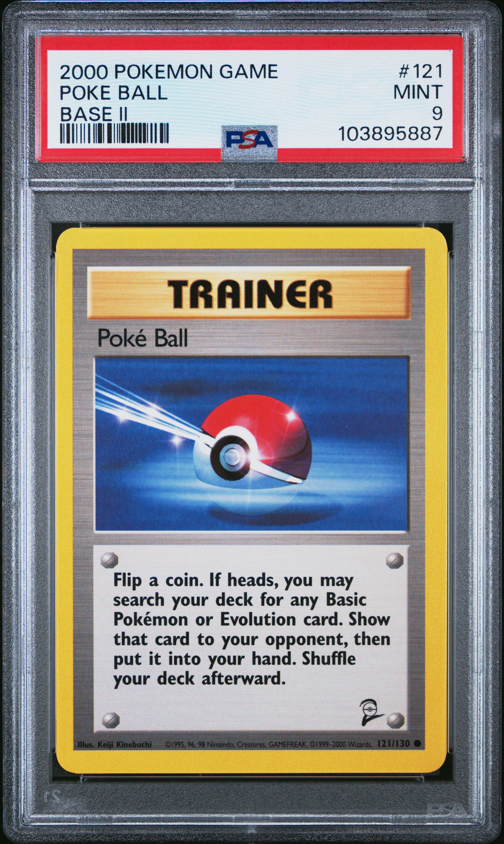 POKE BALL 121/130 Common POKEMON GAME BASE II BASE II PSA9 MINT 9 PSA population 64 <a href=https://www.psacard.com/cert/103895887/psa>https://www.psacard.com/cert/103895887/psa</a>
