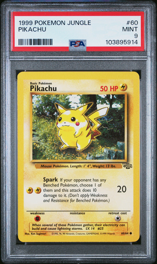 PIKACHU 60/64 Common POKEMON JUNGLE PSA9 MINT 9 PSA population 3411 <a href=https://www.psacard.com/cert/103895914/psa>https://www.psacard.com/cert/103895914/psa</a>