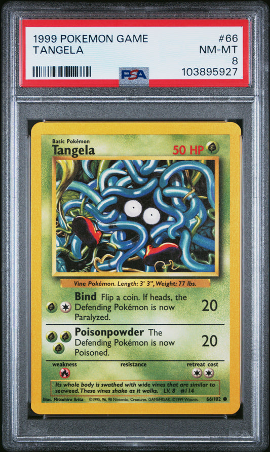 TANGELA 66/102 Unlimited POKEMON GAME PSA8 NM-MT 8 PSA population 176 <a href=https://www.psacard.com/cert/103895927/psa>https://www.psacard.com/cert/103895927/psa</a>