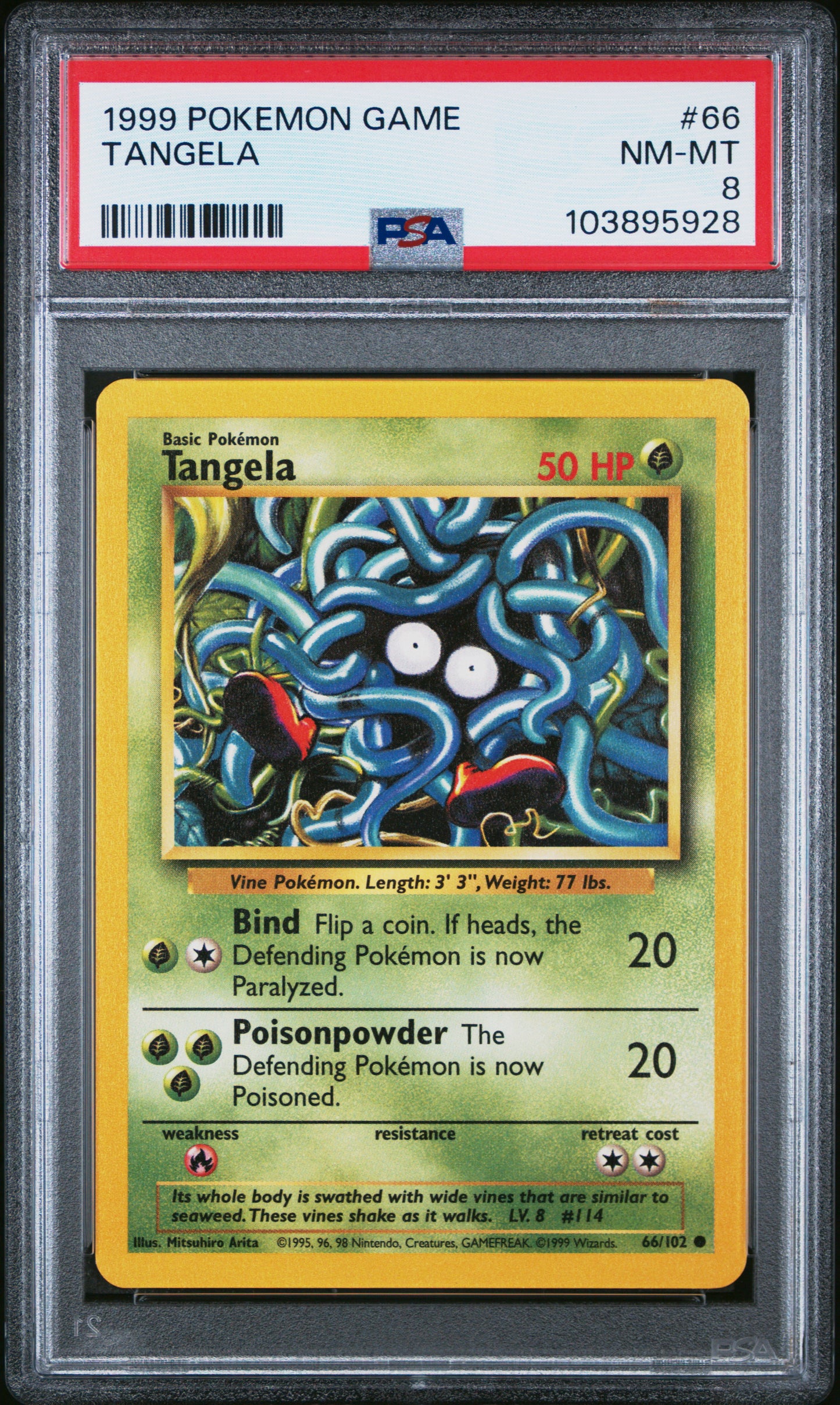 TANGELA 66/102 Unlimited POKEMON GAME PSA8 NM-MT 8 PSA population 176 <a href=https://www.psacard.com/cert/103895928/psa>https://www.psacard.com/cert/103895928/psa</a>