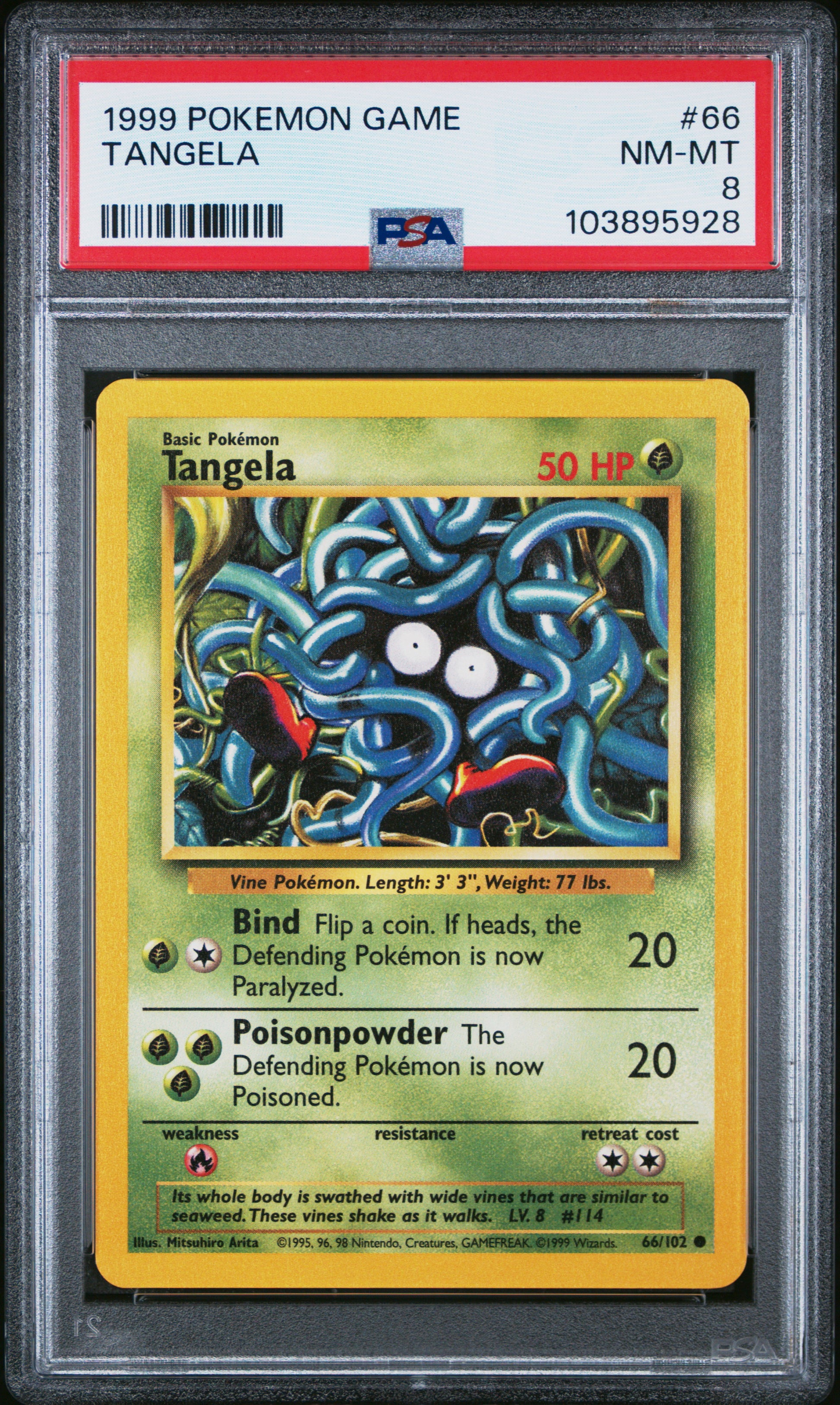 TANGELA 66/102 Unlimited POKEMON GAME PSA8 NM-MT 8 PSA population 176 <a href=https://www.psacard.com/cert/103895928/psa>https://www.psacard.com/cert/103895928/psa</a>