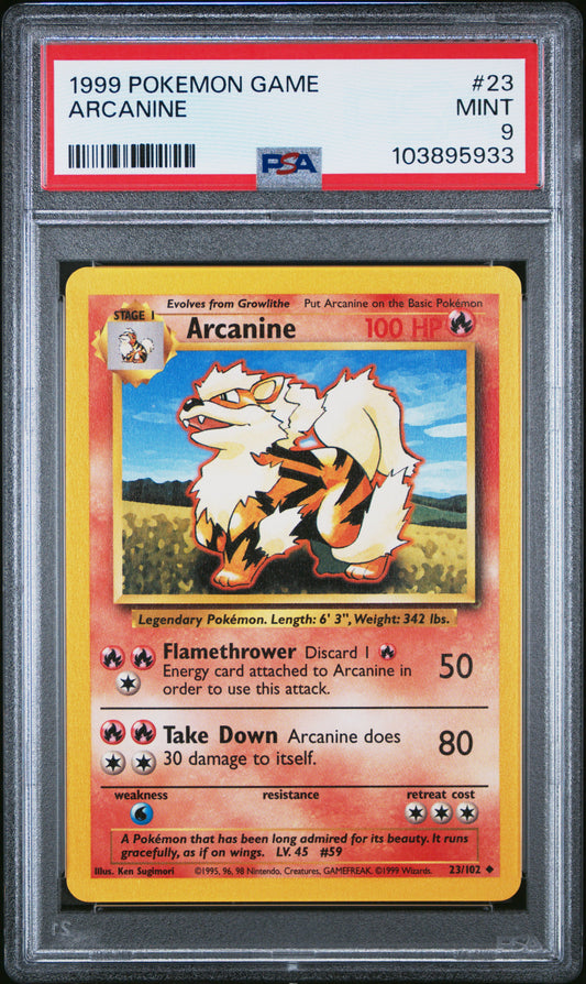 ARCANINE 23/102 Unlimited POKEMON GAME PSA9 MINT 9 PSA population 891 <a href=https://www.psacard.com/cert/103895933/psa>https://www.psacard.com/cert/103895933/psa</a>