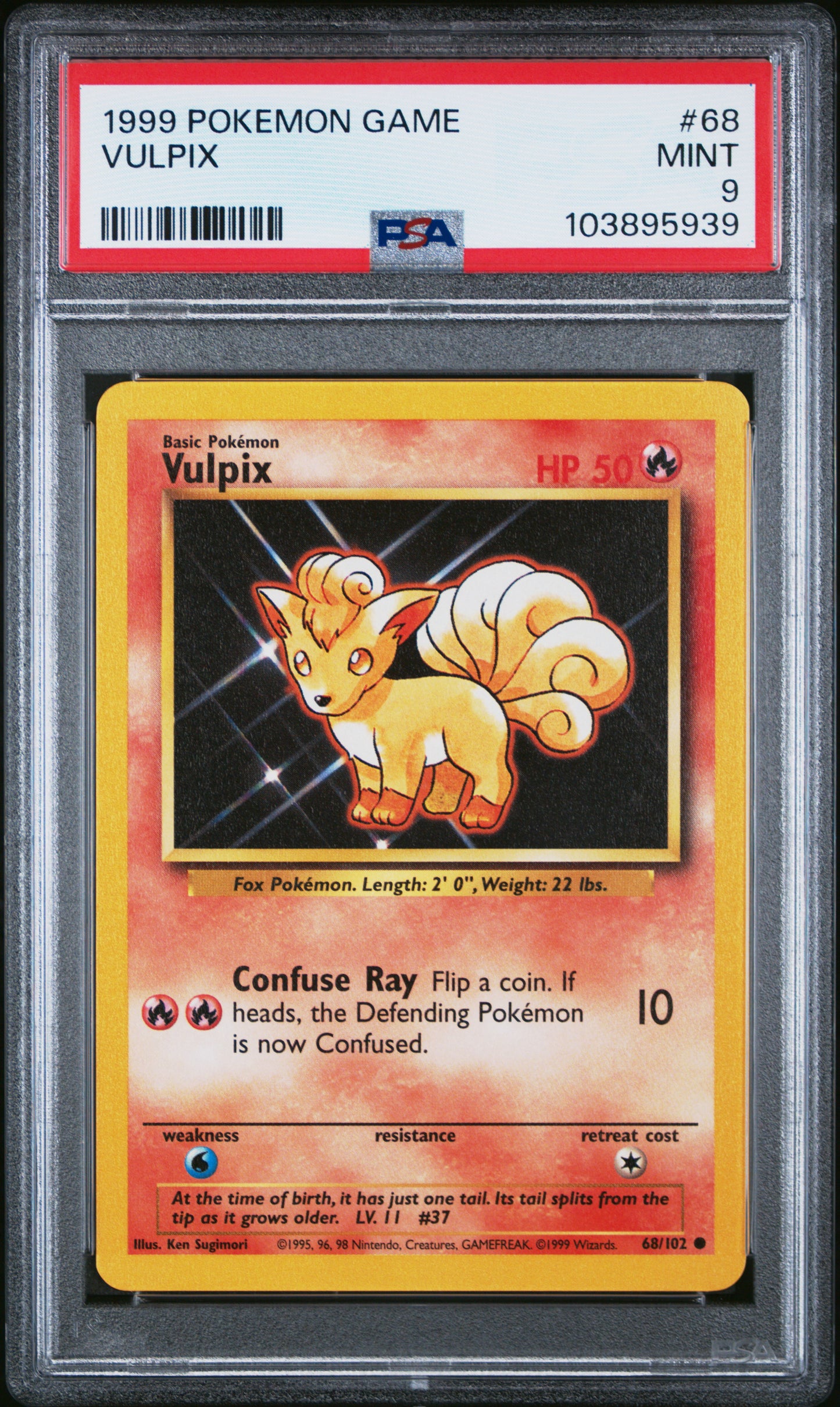 VULPIX 68/102 Unlimited POKEMON GAME PSA9 MINT 9 PSA population 878 <a href=https://www.psacard.com/cert/103895939/psa>https://www.psacard.com/cert/103895939/psa</a>