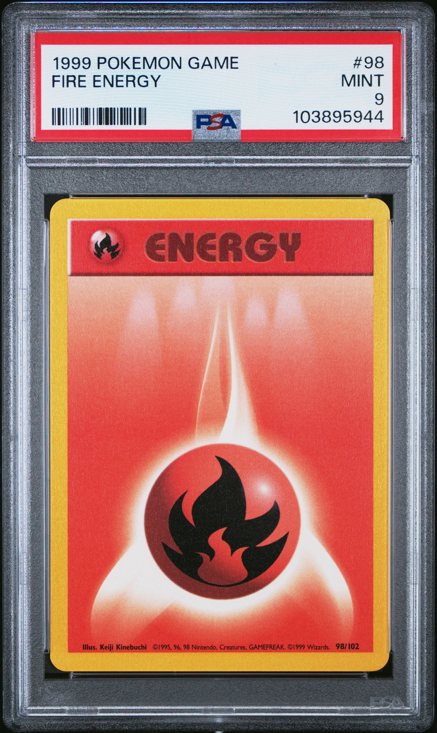 FIRE ENERGY 98/102 Unlimited POKEMON GAME PSA9 MINT 9 PSA population 486 <a href=https://www.psacard.com/cert/103895944/psa>https://www.psacard.com/cert/103895944/psa</a>