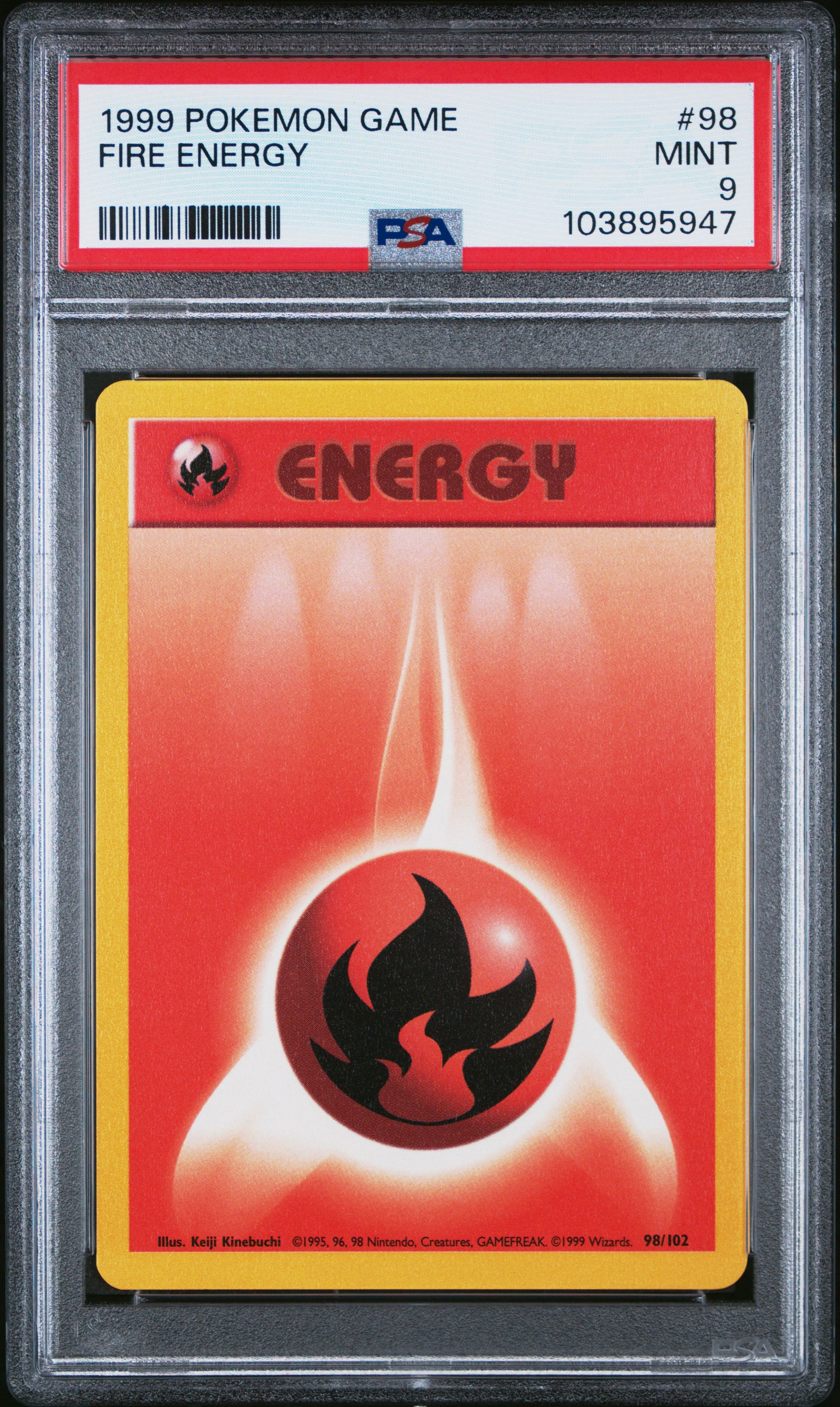 FIRE ENERGY 98/102 Unlimited POKEMON GAME PSA9 MINT 9 PSA population 486 <a href=https://www.psacard.com/cert/103895947/psa>https://www.psacard.com/cert/103895947/psa</a>