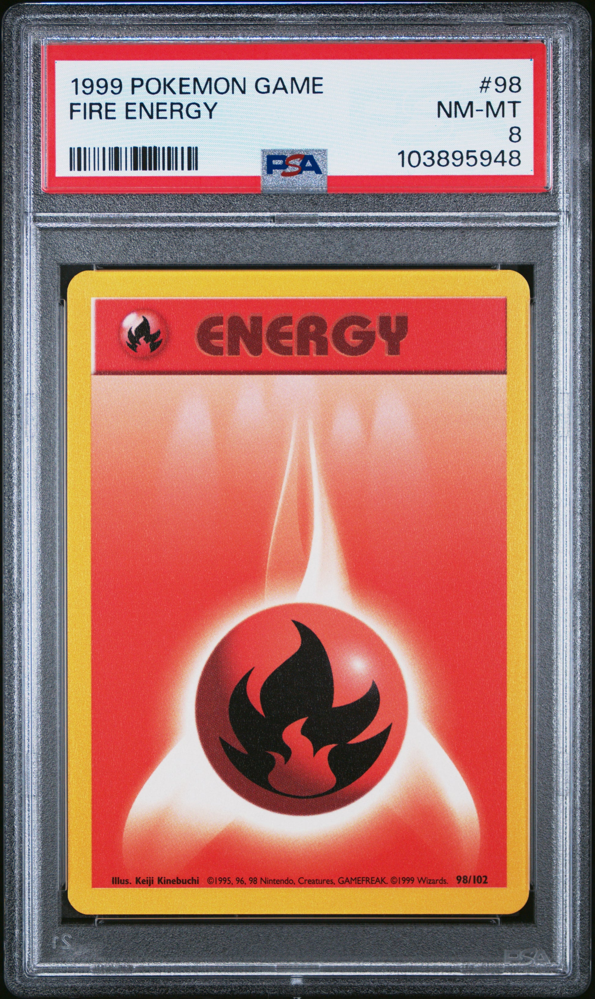 FIRE ENERGY 98/102 Unlimited POKEMON GAME PSA8 NM-MT 8 PSA population 216 <a href=https://www.psacard.com/cert/103895948/psa>https://www.psacard.com/cert/103895948/psa</a>
