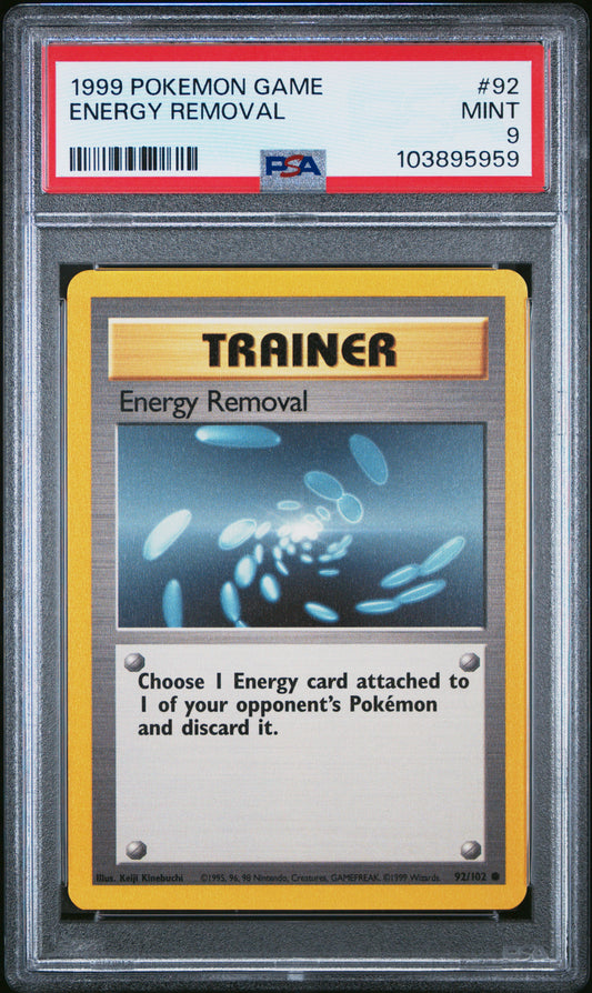 ENERGY REMOVAL 92/102 Unlimited POKEMON GAME PSA9 MINT 9 PSA population 321 <a href=https://www.psacard.com/cert/103895959/psa>https://www.psacard.com/cert/103895959/psa</a>