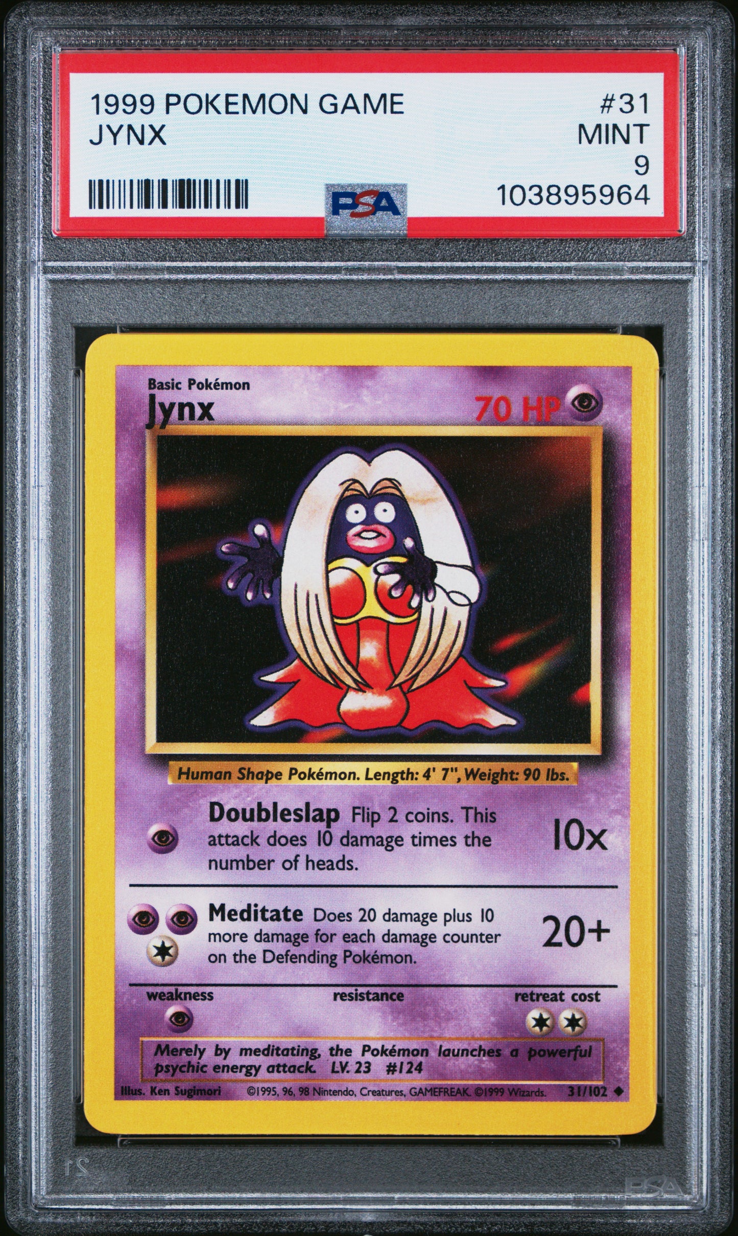 JYNX 31/102 Unlimited POKEMON GAME PSA9 MINT 9 PSA population 567 <a href=https://www.psacard.com/cert/103895964/psa>https://www.psacard.com/cert/103895964/psa</a>