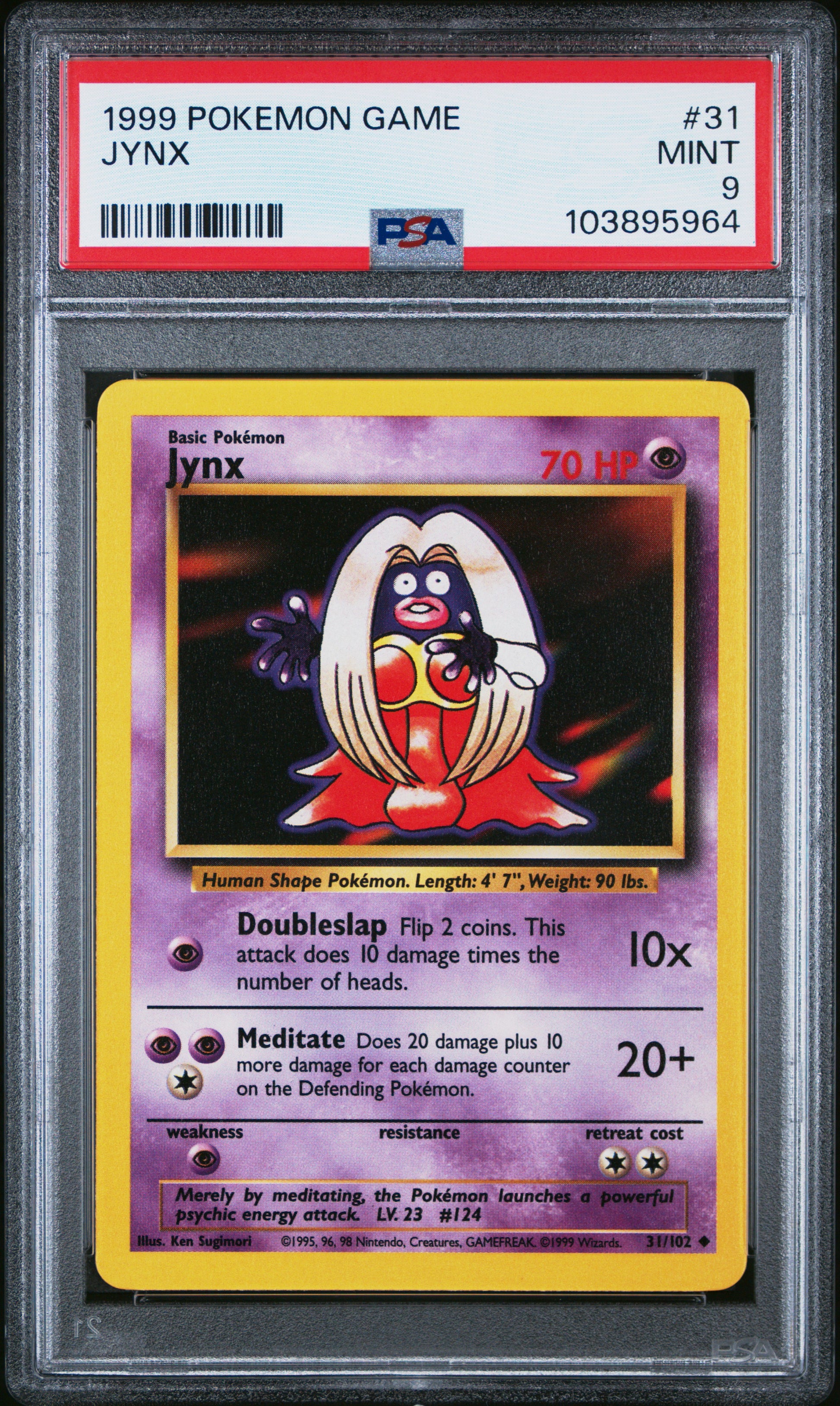 JYNX 31/102 Unlimited POKEMON GAME PSA9 MINT 9 PSA population 567 <a href=https://www.psacard.com/cert/103895964/psa>https://www.psacard.com/cert/103895964/psa</a>