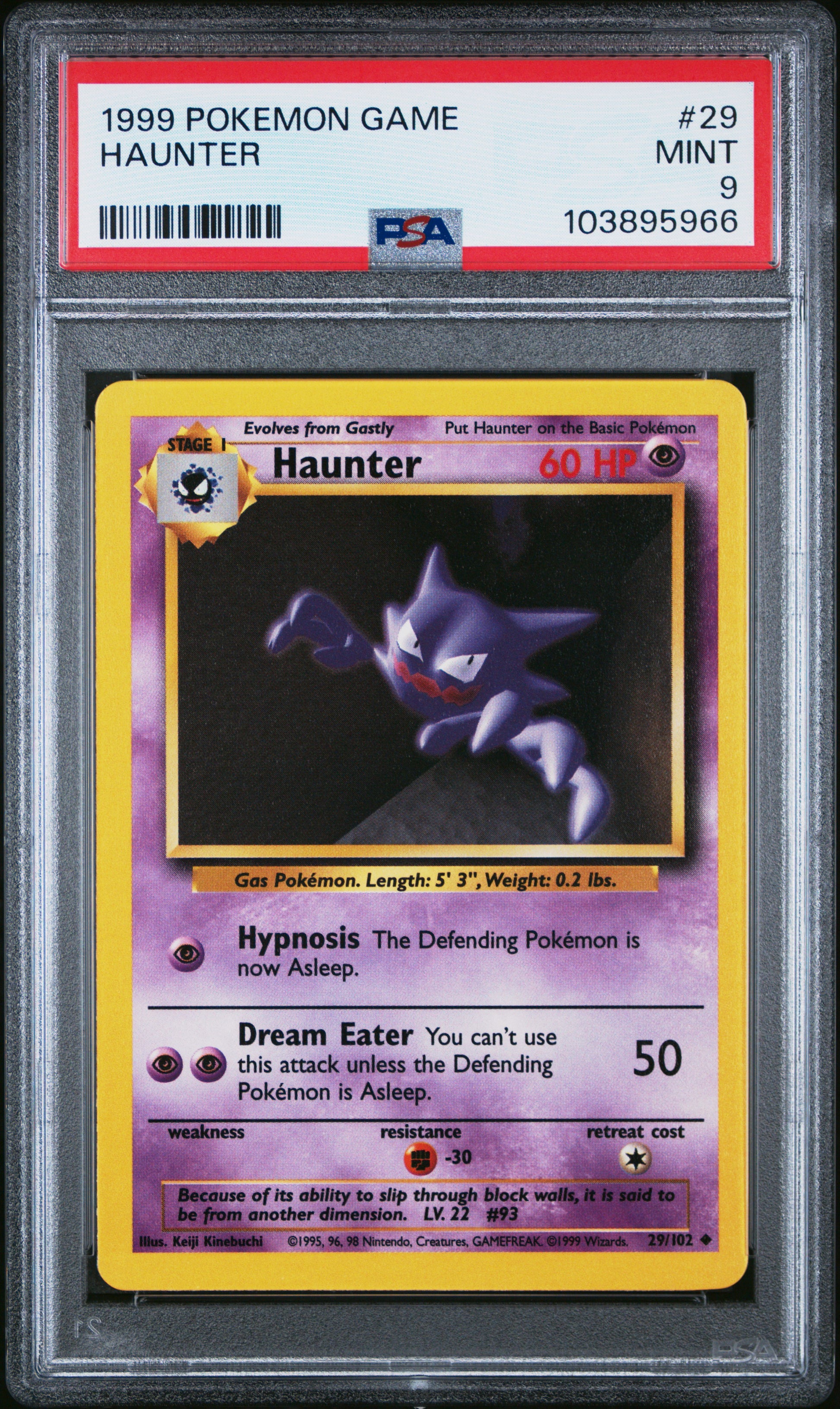 HAUNTER 29/102 Unlimited POKEMON GAME PSA9 MINT 9 PSA population 688 <a href=https://www.psacard.com/cert/103895966/psa>https://www.psacard.com/cert/103895966/psa</a>