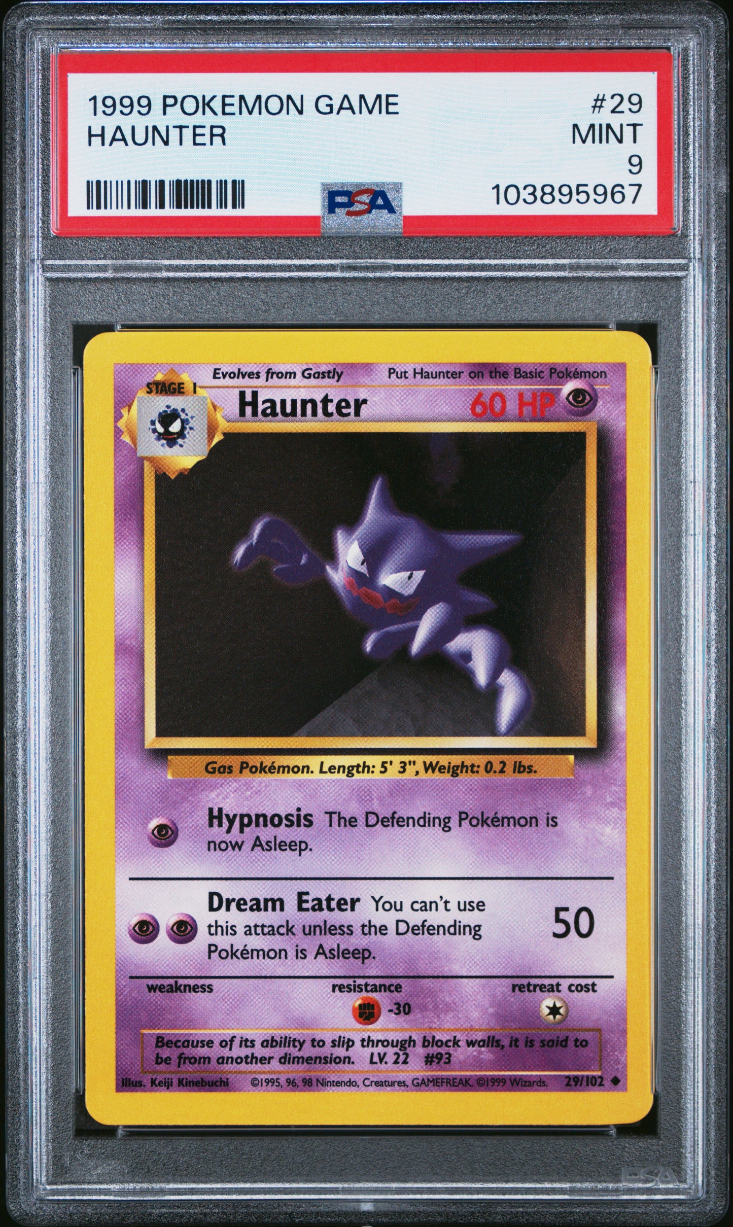 HAUNTER 29/102 Unlimited POKEMON GAME PSA9 MINT 9 PSA population 688 <a href=https://www.psacard.com/cert/103895967/psa>https://www.psacard.com/cert/103895967/psa</a>