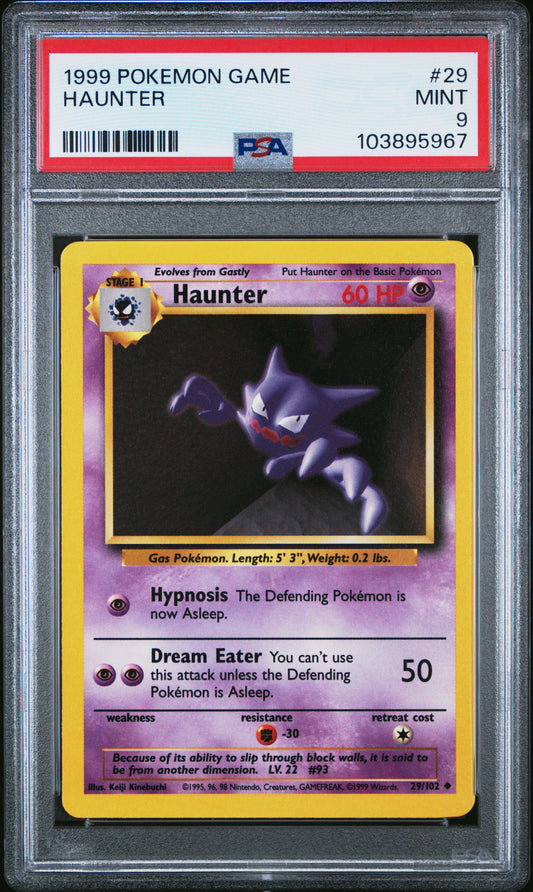 HAUNTER 29/102 Unlimited POKEMON GAME PSA9 MINT 9 PSA population 688 <a href=https://www.psacard.com/cert/103895967/psa>https://www.psacard.com/cert/103895967/psa</a>
