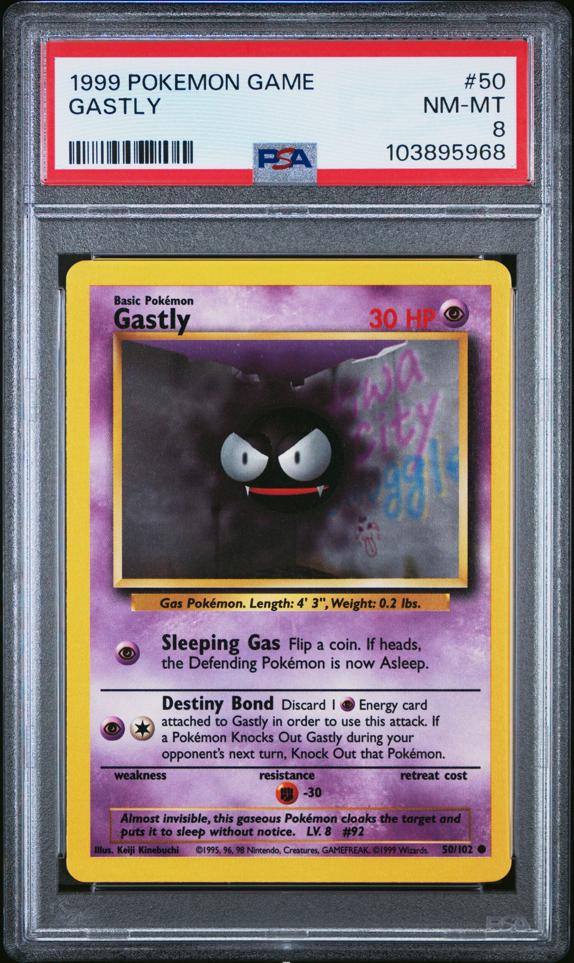 GASTLY 50/102 Unlimited POKEMON GAME PSA8 NM-MT 8 PSA population 220 <a href=https://www.psacard.com/cert/103895968/psa>https://www.psacard.com/cert/103895968/psa</a>