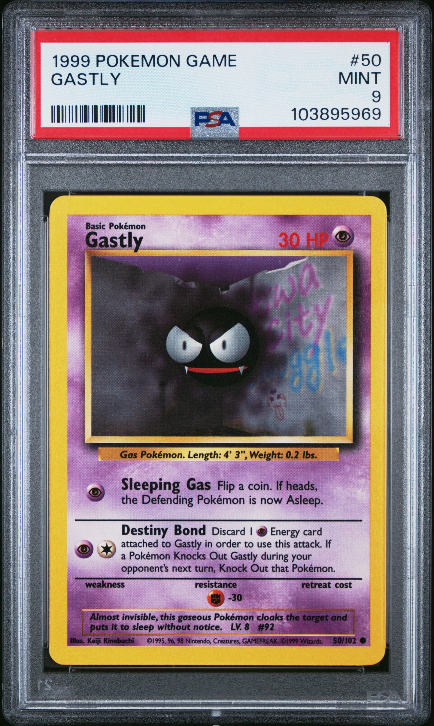 GASTLY 50/102 Unlimited POKEMON GAME PSA9 MINT 9 PSA population 725 <a href=https://www.psacard.com/cert/103895969/psa>https://www.psacard.com/cert/103895969/psa</a>