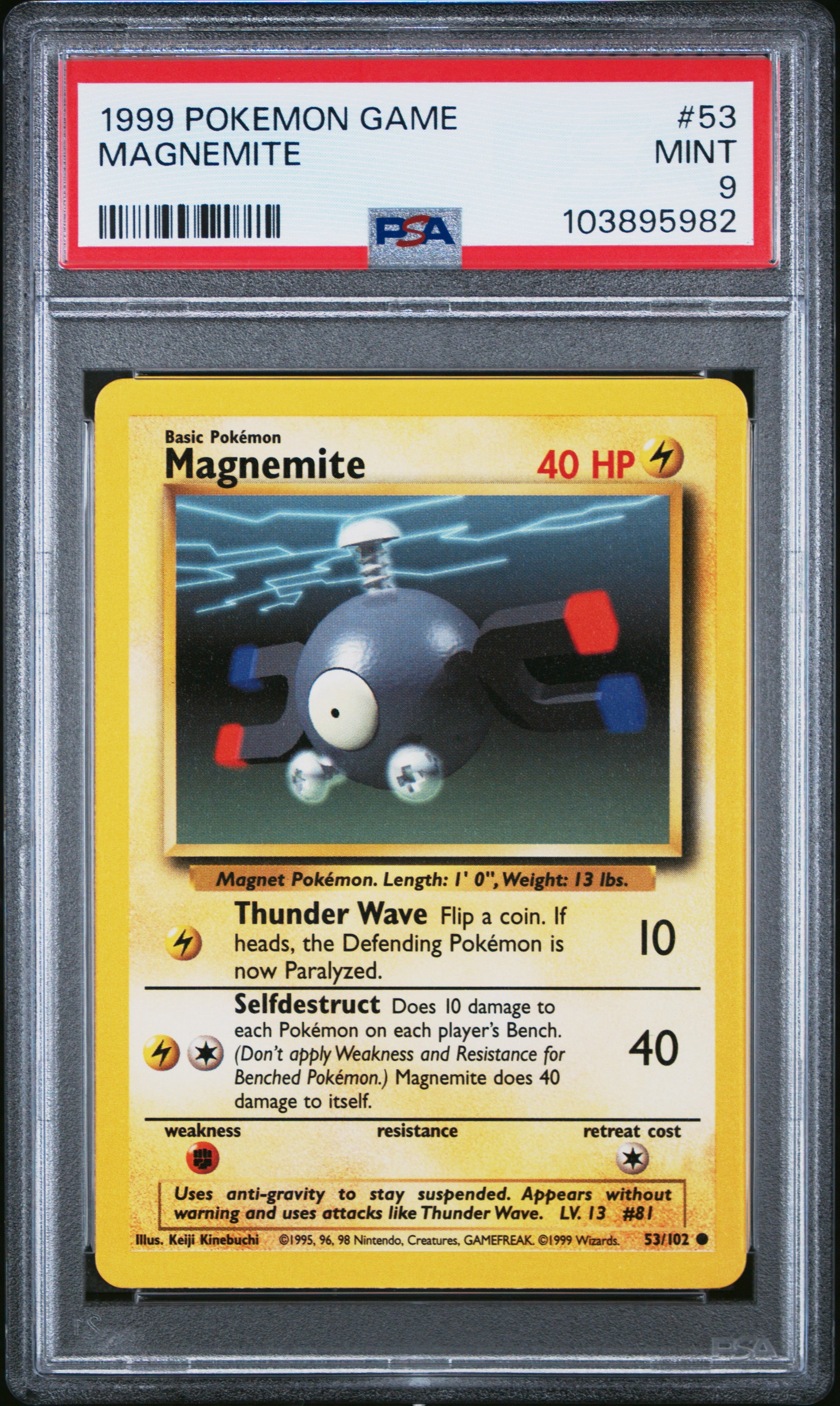 MAGNEMITE 53/102 Unlimited POKEMON GAME PSA9 MINT 9 PSA population 572 <a href=https://www.psacard.com/cert/103895982/psa>https://www.psacard.com/cert/103895982/psa</a>
