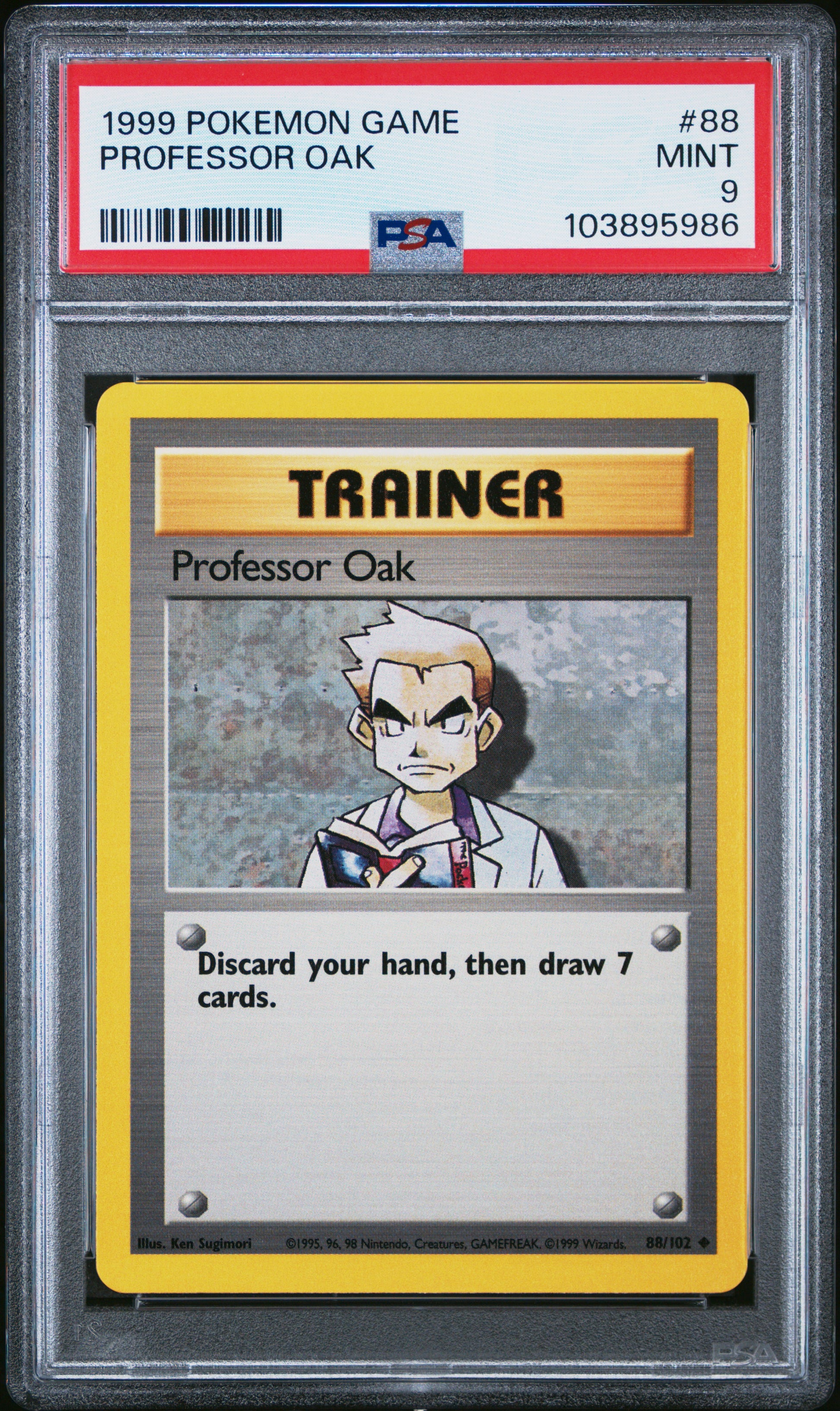 PROFESSOR OAK 88/102 Unlimited POKEMON GAME PSA9 MINT 9 PSA population 400 <a href=https://www.psacard.com/cert/103895986/psa>https://www.psacard.com/cert/103895986/psa</a>