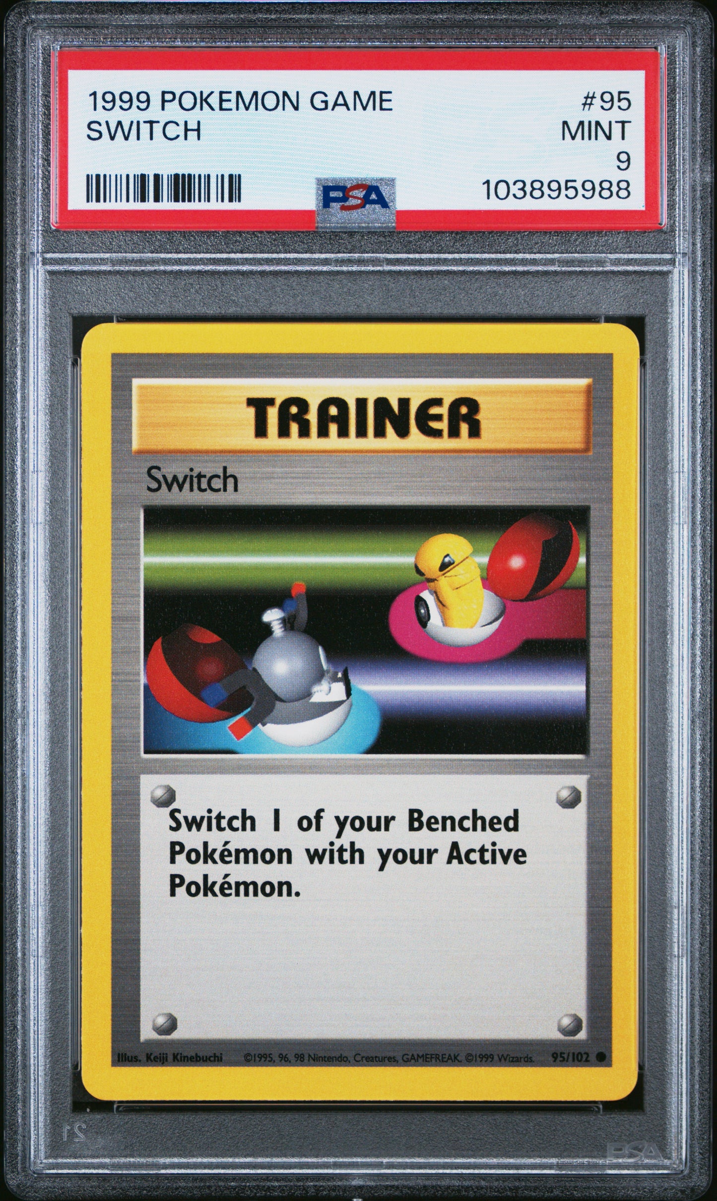 SWITCH 95/102 Unlimited POKEMON GAME PSA9 MINT 9 PSA population 415 <a href=https://www.psacard.com/cert/103895988/psa>https://www.psacard.com/cert/103895988/psa</a>