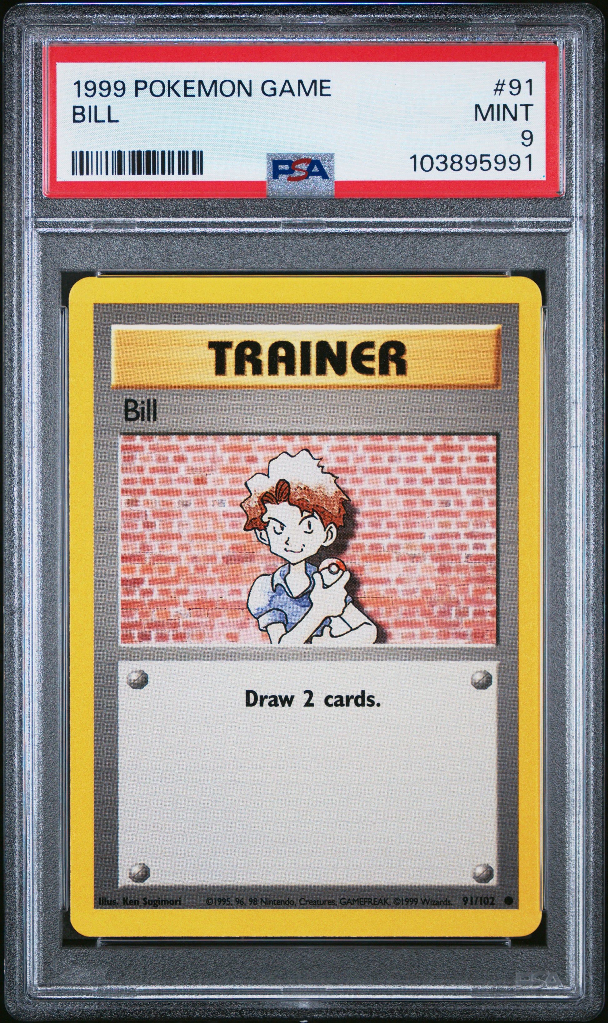 BILL 91/102 Unlimited POKEMON GAME PSA9 MINT 9 PSA population 420 <a href=https://www.psacard.com/cert/103895991/psa>https://www.psacard.com/cert/103895991/psa</a>