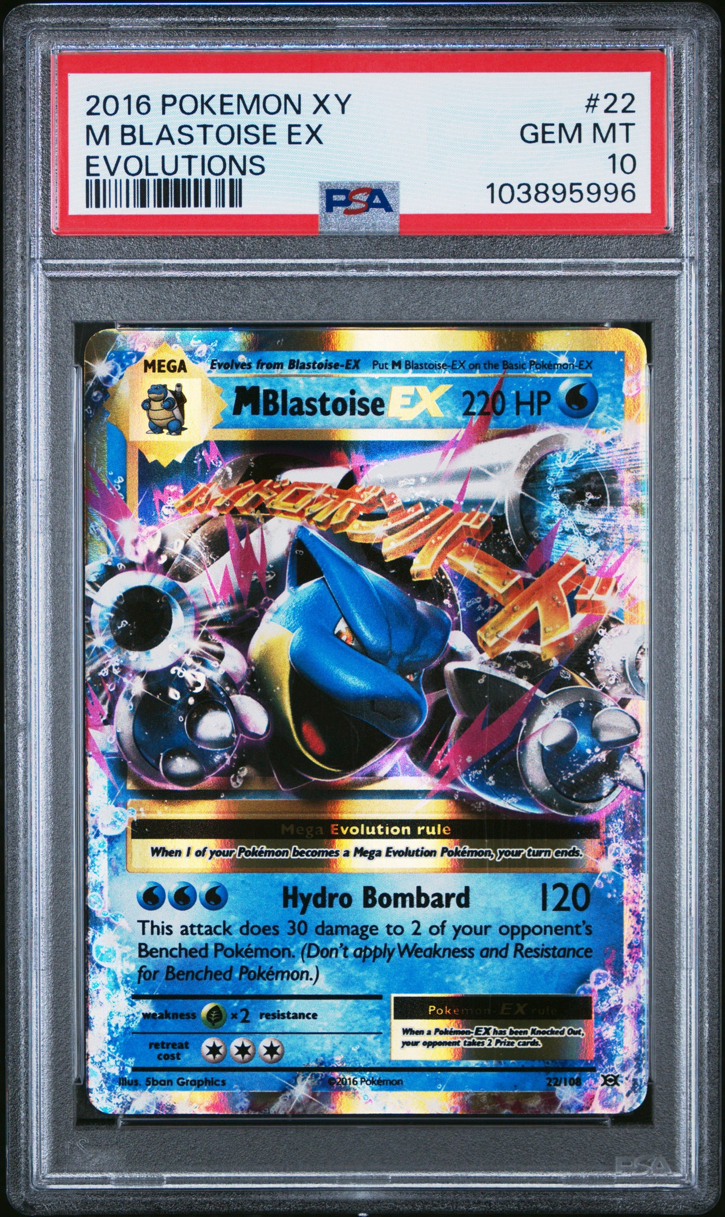 M BLASTOISE EX 22/108 Common POKEMON XY EVOLUTIONS EVOLUTIONS PSA10 GEM MT 10 PSA population 2842 <a href=https://www.psacard.com/cert/103895996/psa>https://www.psacard.com/cert/103895996/psa</a>