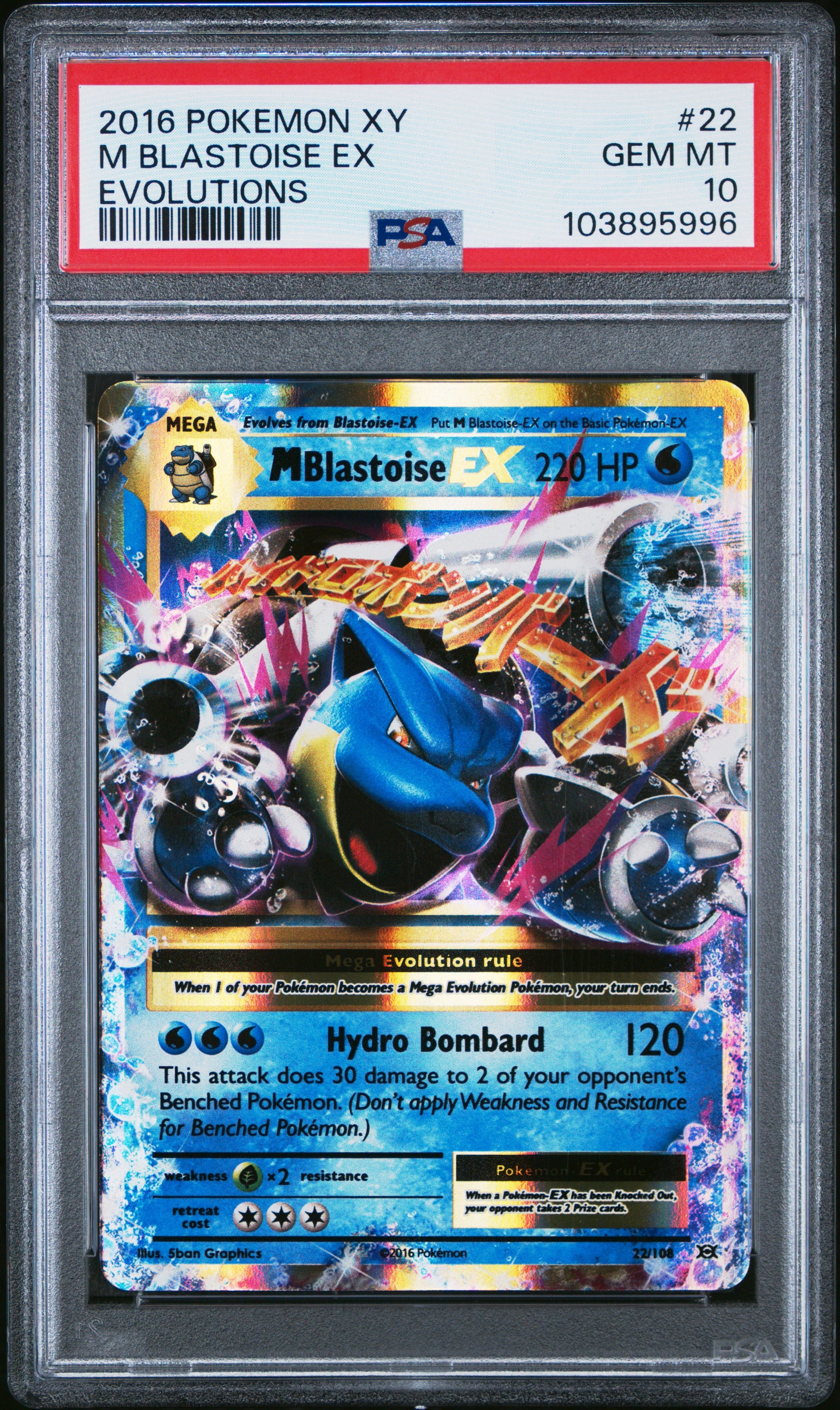 M BLASTOISE EX 22/108 Common POKEMON XY EVOLUTIONS EVOLUTIONS PSA10 GEM MT 10 PSA population 2842 <a href=https://www.psacard.com/cert/103895996/psa>https://www.psacard.com/cert/103895996/psa</a>