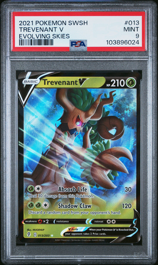 TREVENANT V 13/203 Common POKEMON SWORD & SHIELD EVOLVING SKIES EVOLVING SKIES PSA9 MINT 9 PSA population 28 <a href=https://www.psacard.com/cert/103896024/psa>https://www.psacard.com/cert/103896024/psa</a>