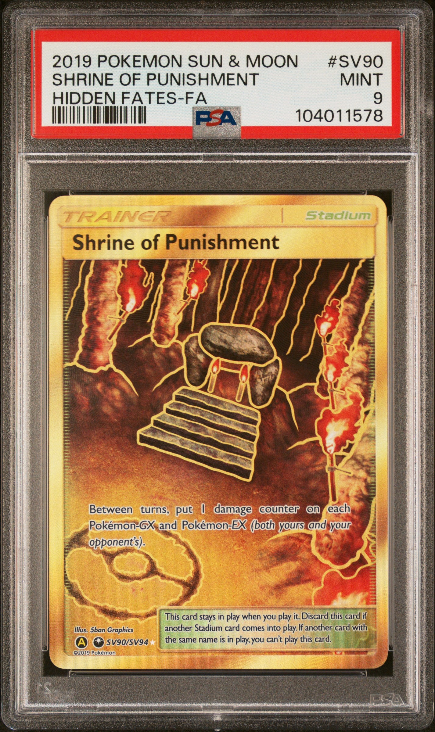 SHRINE OF PUNISHMENT SV90/SV94 Common POKEMON SUN & MOON HIDDEN FATES HIDDEN FATES-FA PSA9 MINT 9 PSA population 393 <a href=https://www.psacard.com/cert/104011578/psa>https://www.psacard.com/cert/104011578/psa</a>