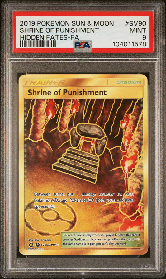 SHRINE OF PUNISHMENT SV90/SV94 Common POKEMON SUN & MOON HIDDEN FATES HIDDEN FATES-FA PSA9 MINT 9 PSA population 393 <a href=https://www.psacard.com/cert/104011578/psa>https://www.psacard.com/cert/104011578/psa</a>