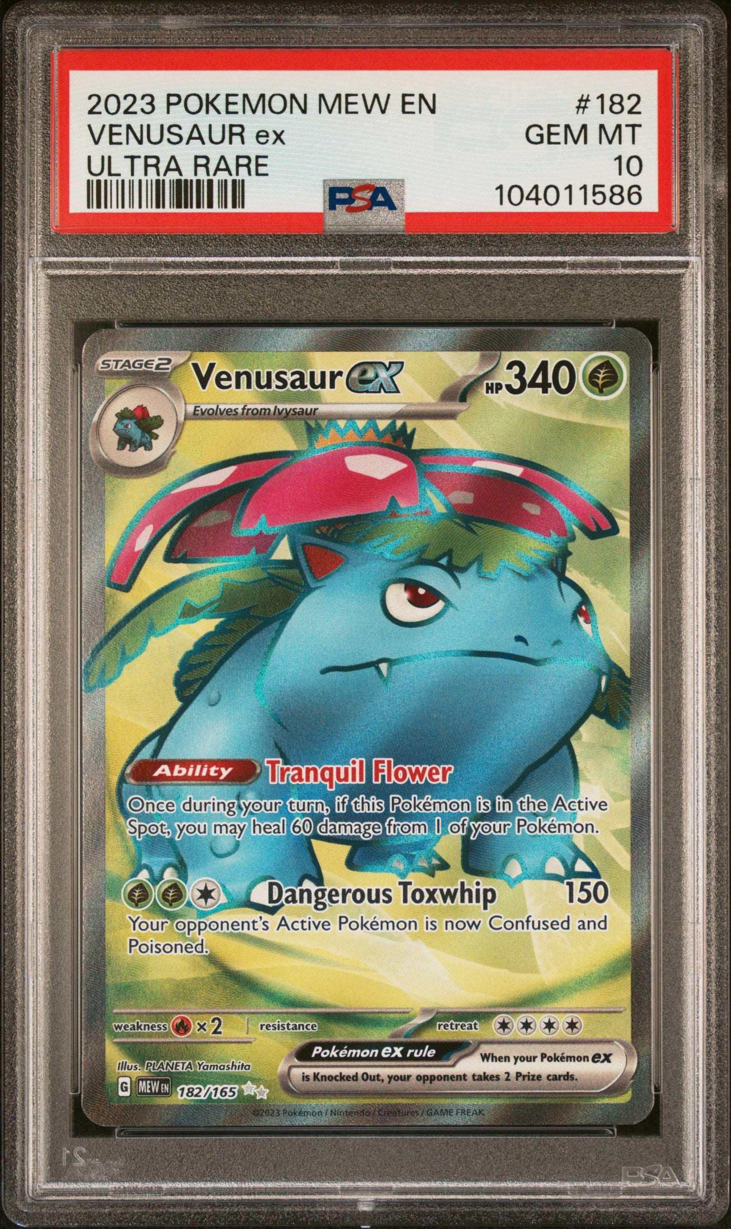 VENUSAUR EX 182/165 Common POKEMON MEW EN-151 ULTRA RARE PSA10 GEM MT 10 PSA population 2227 <a href=https://www.psacard.com/cert/104011586/psa>https://www.psacard.com/cert/104011586/psa</a>