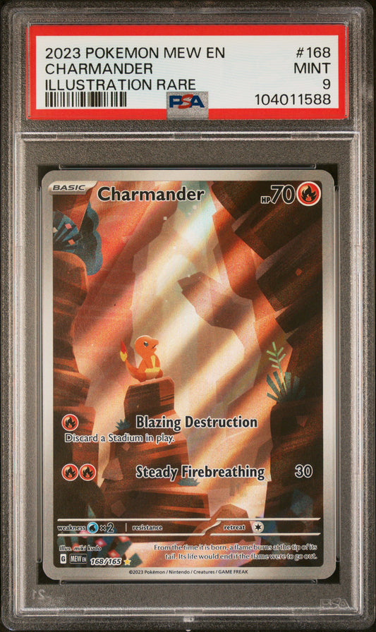 CHARMANDER 168/165 Common POKEMON MEW EN-151 ILLUSTRATION RARE PSA9 MINT 9 PSA population 13726 <a href=https://www.psacard.com/cert/104011588/psa>https://www.psacard.com/cert/104011588/psa</a>