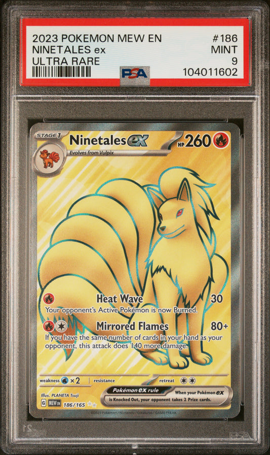 NINETALES EX 186/165 Common POKEMON MEW EN-151 ULTRA RARE PSA9 MINT 9 PSA population 1378 <a href=https://www.psacard.com/cert/104011602/psa>https://www.psacard.com/cert/104011602/psa</a>