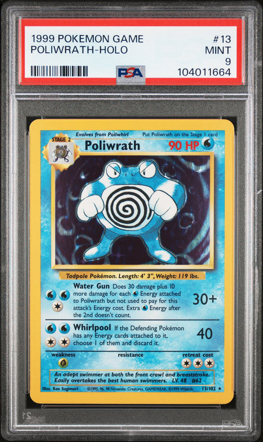 POLIWRATH-HOLO 13/102 Unlimited POKEMON GAME PSA9 MINT 9 PSA population 3583 <a href=https://www.psacard.com/cert/104011664/psa>https://www.psacard.com/cert/104011664/psa</a>