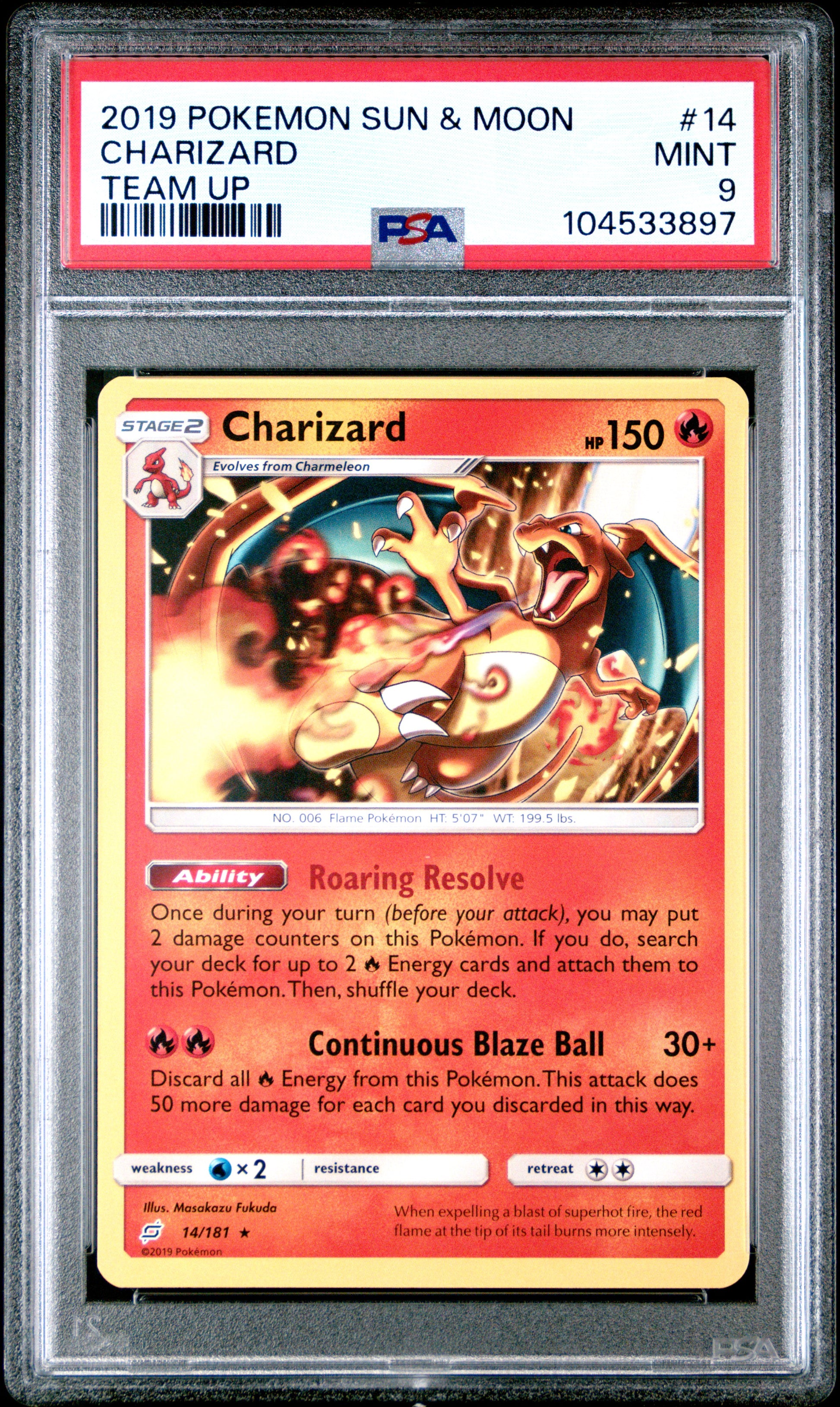 CHARIZARD 14/181 [Reverse Holo] POKEMON SUN & MOON TEAM UP TEAM UP PSA9 MINT 9 PSA population 532 <a href=https://www.psacard.com/cert/104533897/psa>https://www.psacard.com/cert/104533897/psa</a>