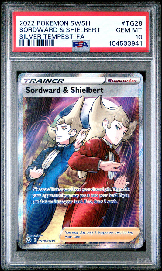 SORDWARD & SHIELBERT TG28/TG30 Common POKEMON SWORD & SHIELD SILVER TEMPEST SILVER TEMPEST-FA PSA10 GEM MT 10 PSA population 166 <a href=https://www.psacard.com/cert/104533941/psa>https://www.psacard.com/cert/104533941/psa</a>