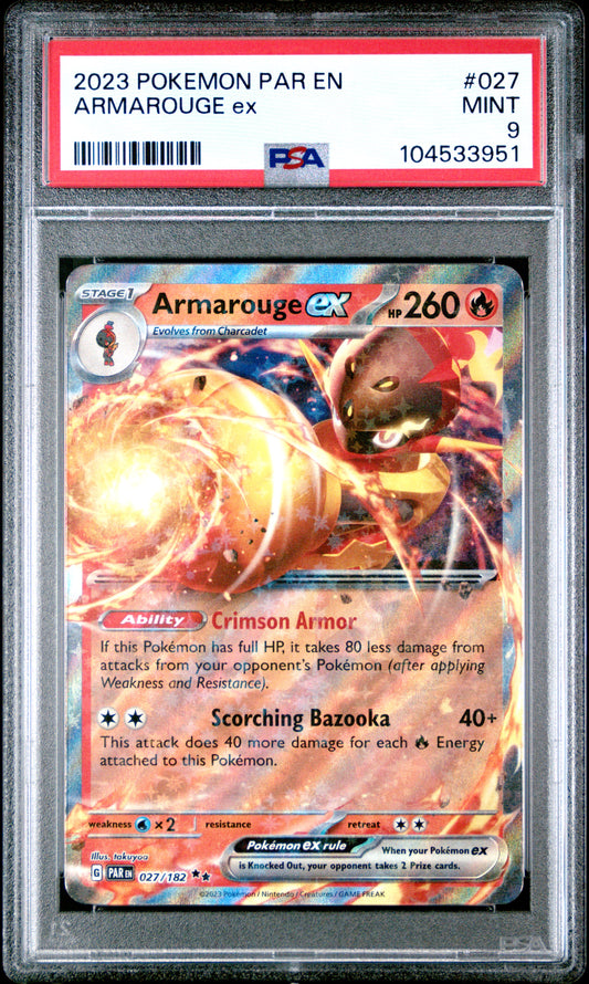 ARMAROUGE EX 27/182 [Holo]  POKEMON PAR EN-PARADOX RIFT PSA9 MINT 9 PSA population 41 <a href=https://www.psacard.com/cert/104533951/psa>https://www.psacard.com/cert/104533951/psa</a>