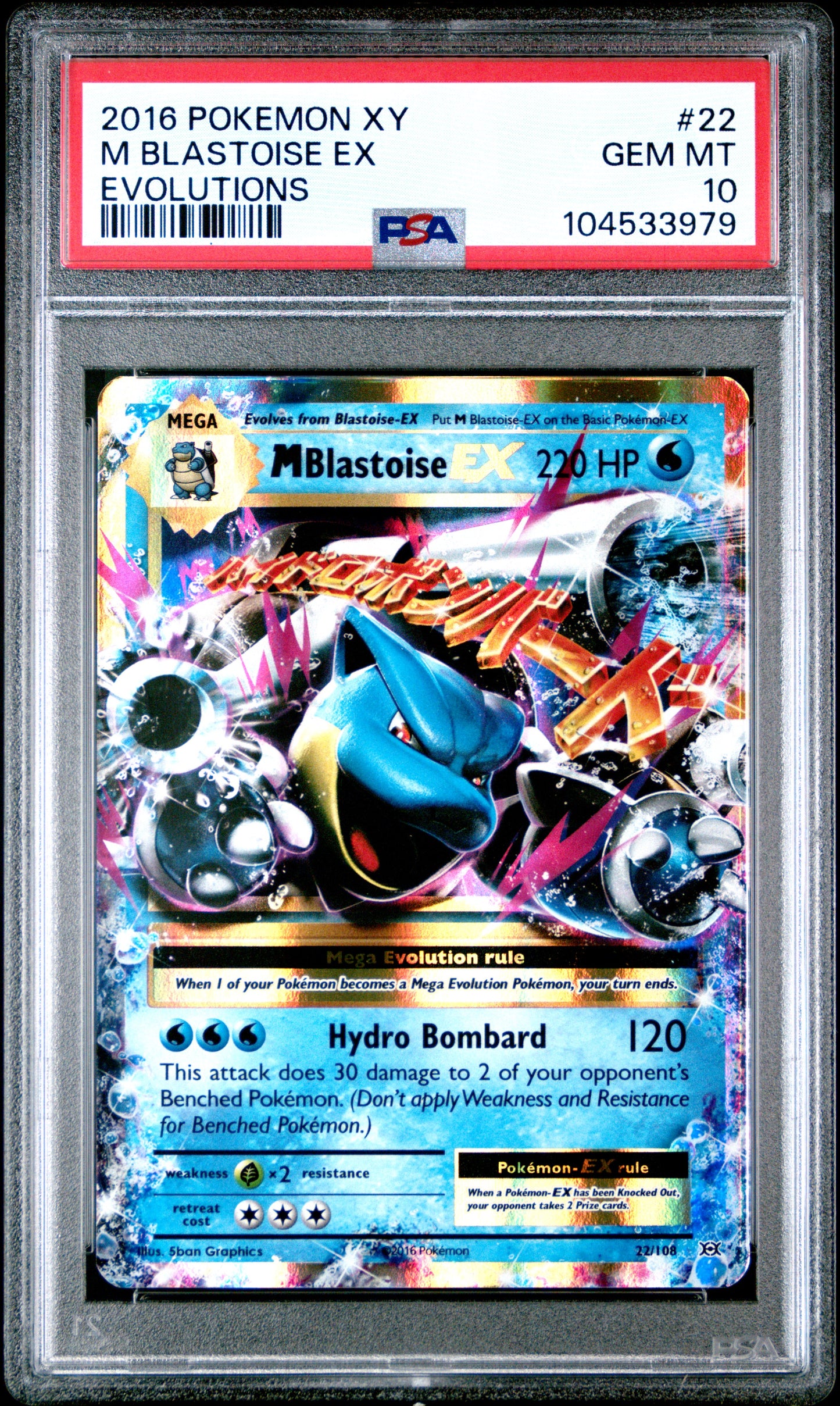 M BLASTOISE EX 22/108 Common POKEMON XY EVOLUTIONS EVOLUTIONS PSA10 GEM MT 10 PSA population 2842 <a href=https://www.psacard.com/cert/104533979/psa>https://www.psacard.com/cert/104533979/psa</a>