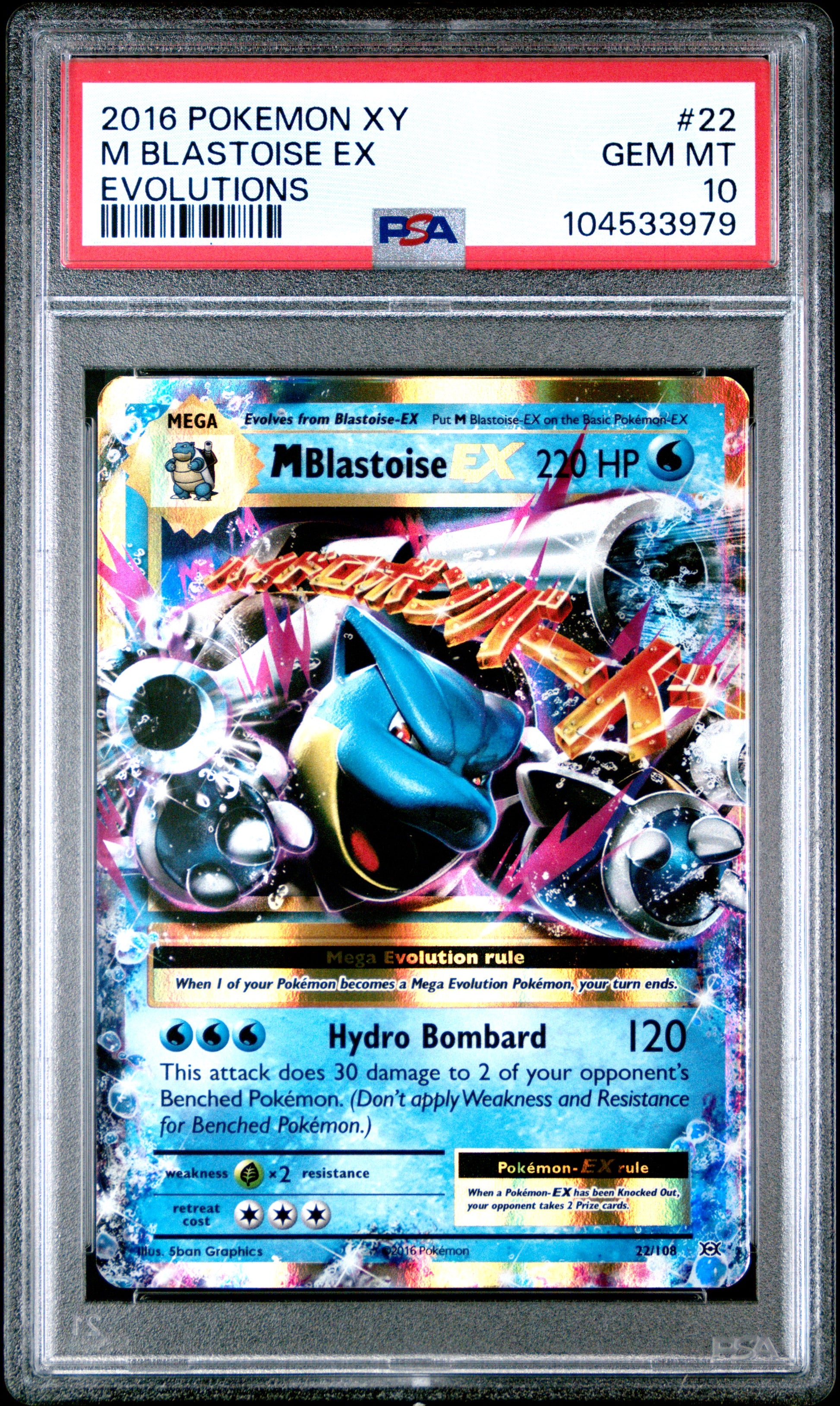 M BLASTOISE EX 22/108 Common POKEMON XY EVOLUTIONS EVOLUTIONS PSA10 GEM MT 10 PSA population 2842 <a href=https://www.psacard.com/cert/104533979/psa>https://www.psacard.com/cert/104533979/psa</a>