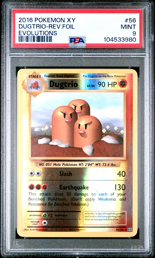 DUGTRIO-REV.FOIL 56/108 [Reverse Holo] POKEMON XY EVOLUTIONS EVOLUTIONS PSA9 MINT 9 PSA population 178 <a href=https://www.psacard.com/cert/104533980/psa>https://www.psacard.com/cert/104533980/psa</a>