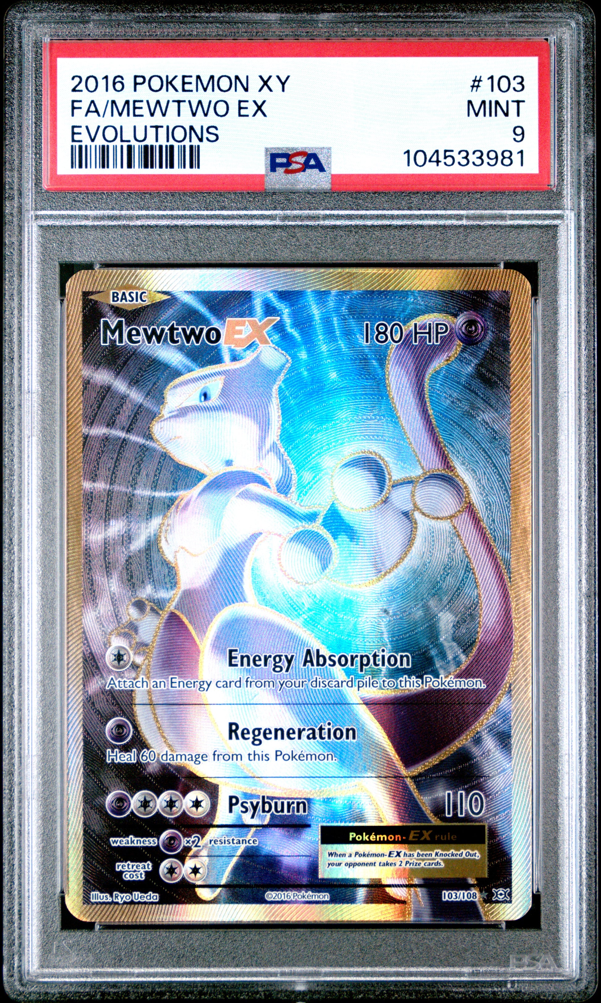 FA/MEWTWO EX 103/108 Common POKEMON XY EVOLUTIONS EVOLUTIONS PSA9 MINT 9 PSA population 4183 <a href=https://www.psacard.com/cert/104533981/psa>https://www.psacard.com/cert/104533981/psa</a>