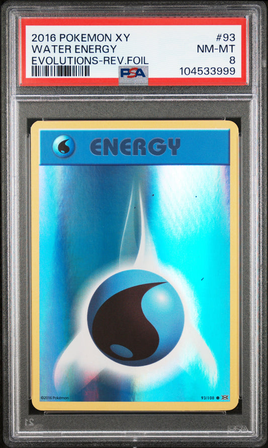 WATER ENERGY 93/108 [Reverse Holo] POKEMON XY EVOLUTIONS EVOLUTIONS-REV.FOIL PSA9 NM-MT 8 PSA population 43 <a href=https://www.psacard.com/cert/104533999/psa>https://www.psacard.com/cert/104533999/psa</a>