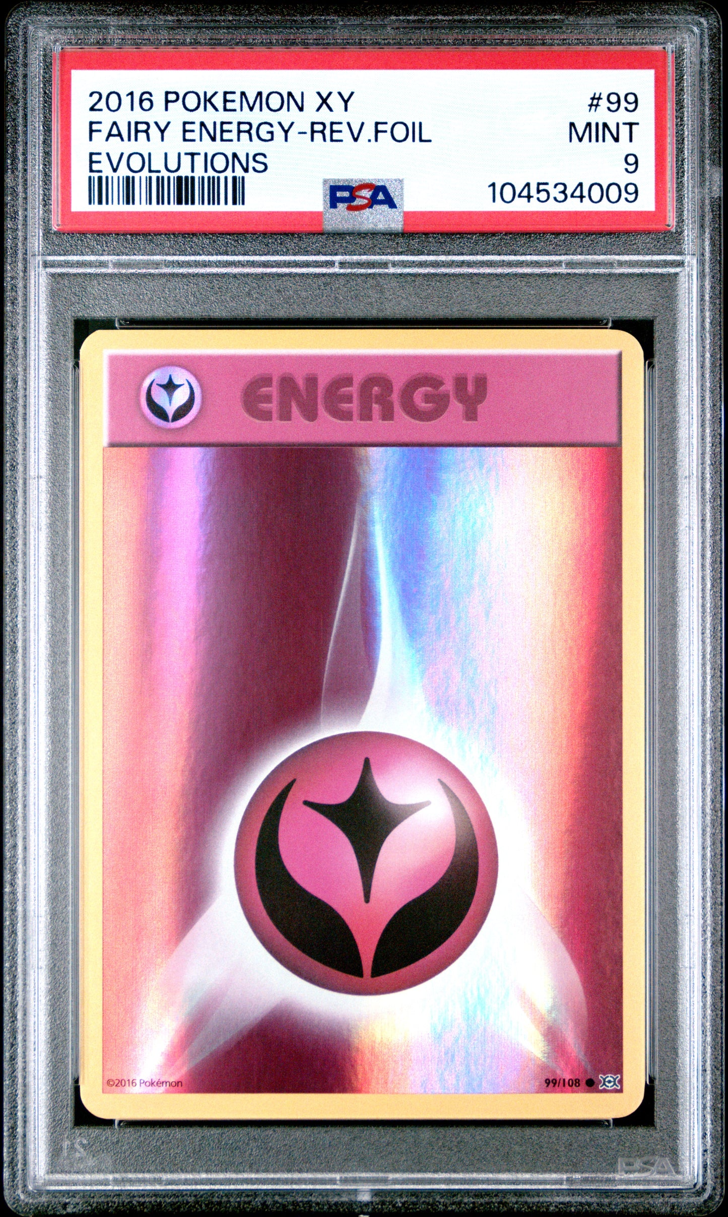 FAIRY ENERGY-REV.FOIL 99/108 [Reverse Holo] POKEMON XY EVOLUTIONS EVOLUTIONS PSA9 MINT 9 PSA population 141 <a href=https://www.psacard.com/cert/104534009/psa>https://www.psacard.com/cert/104534009/psa</a>