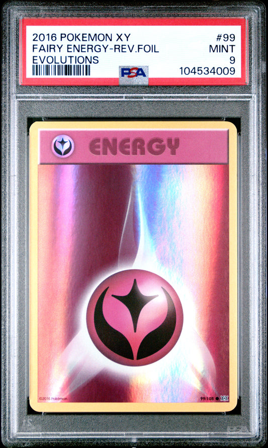 FAIRY ENERGY-REV.FOIL 99/108 [Reverse Holo] POKEMON XY EVOLUTIONS EVOLUTIONS PSA9 MINT 9 PSA population 141 <a href=https://www.psacard.com/cert/104534009/psa>https://www.psacard.com/cert/104534009/psa</a>