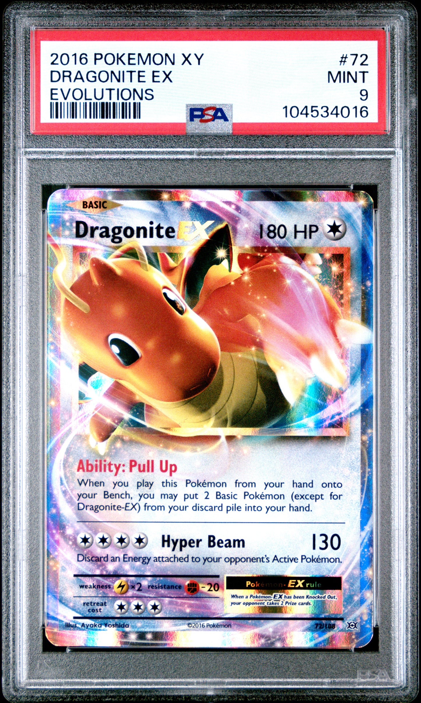 DRAGONITE EX 72/108 Common POKEMON XY EVOLUTIONS EVOLUTIONS PSA9 MINT 9 PSA population 1798 <a href=https://www.psacard.com/cert/104534016/psa>https://www.psacard.com/cert/104534016/psa</a>