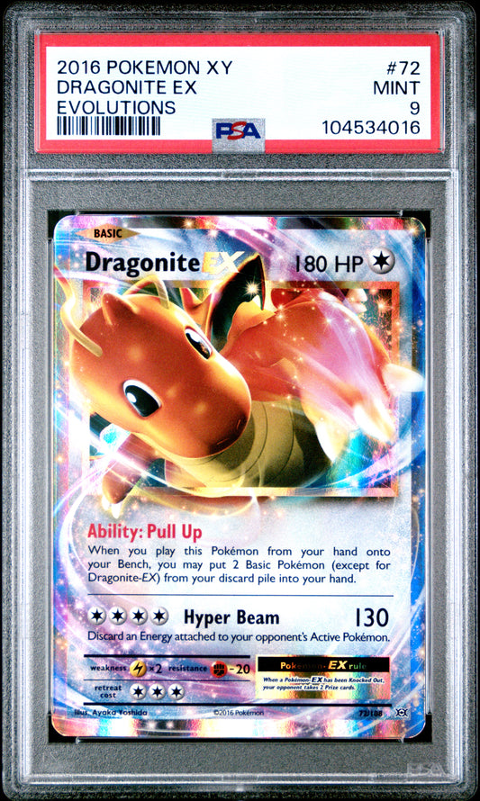 DRAGONITE EX 72/108 Common POKEMON XY EVOLUTIONS EVOLUTIONS PSA9 MINT 9 PSA population 1798 <a href=https://www.psacard.com/cert/104534016/psa>https://www.psacard.com/cert/104534016/psa</a>