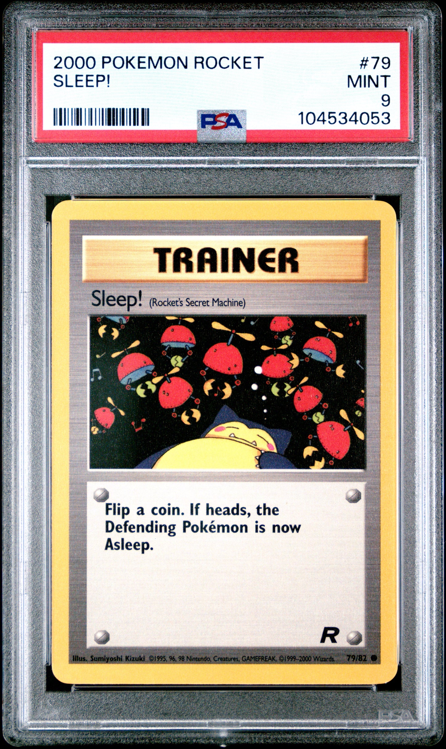SLEEP! 79/82 Common POKEMON ROCKET PSA9 MINT 9 PSA population 67 <a href=https://www.psacard.com/cert/104534053/psa>https://www.psacard.com/cert/104534053/psa</a>