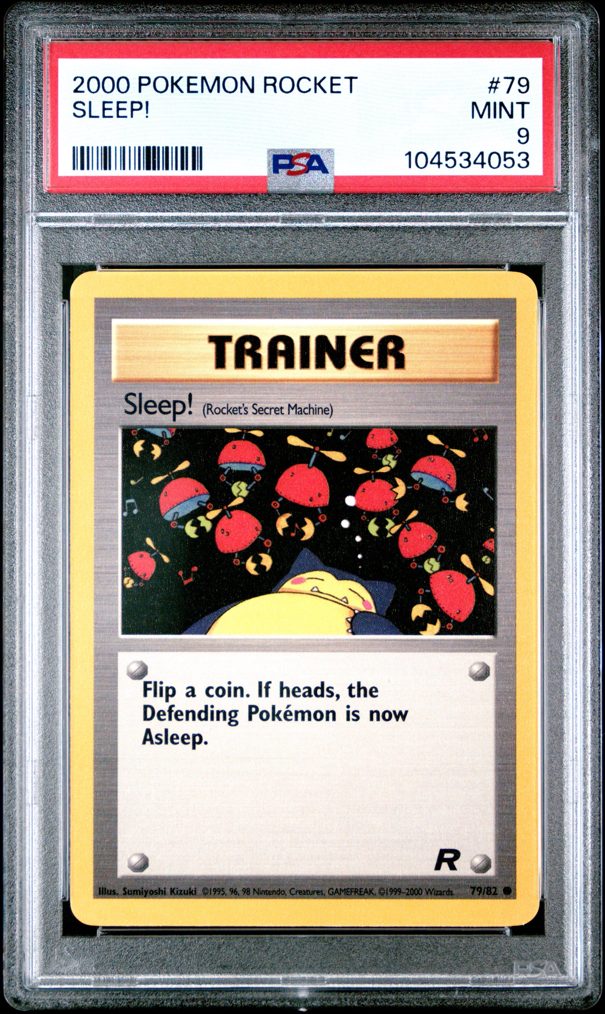 SLEEP! 79/82 Common POKEMON ROCKET PSA9 MINT 9 PSA population 67 <a href=https://www.psacard.com/cert/104534053/psa>https://www.psacard.com/cert/104534053/psa</a>