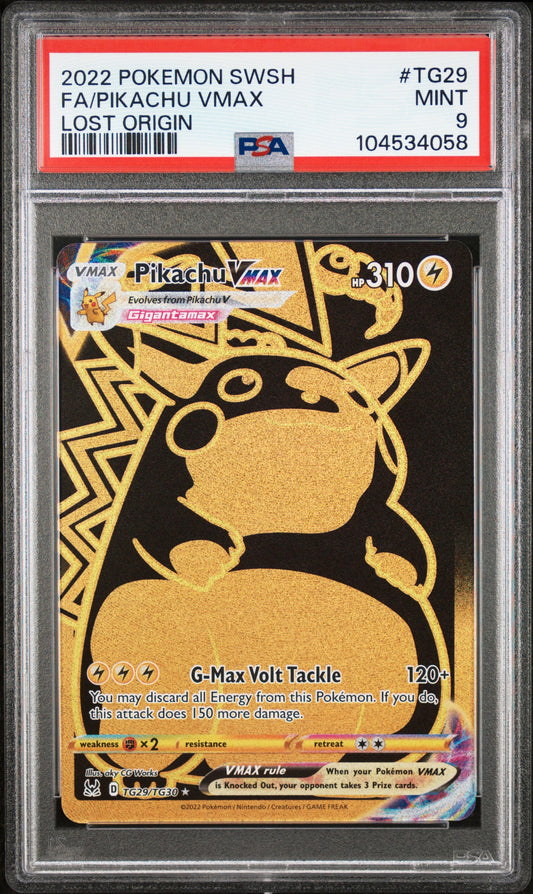 FA/PIKACHU VMAX TG29/TG30 Common POKEMON SWORD & SHIELD LOST ORIGIN LOST ORIGIN PSA9 MINT 9 PSA population 2353 <a href=https://www.psacard.com/cert/104534058/psa>https://www.psacard.com/cert/104534058/psa</a>