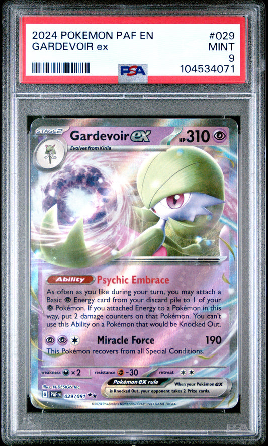 GARDEVOIR EX 29/91 Common POKEMON PAF EN-PALDEAN FATES PSA9 MINT 9 PSA population 64 <a href=https://www.psacard.com/cert/104534071/psa>https://www.psacard.com/cert/104534071/psa</a>